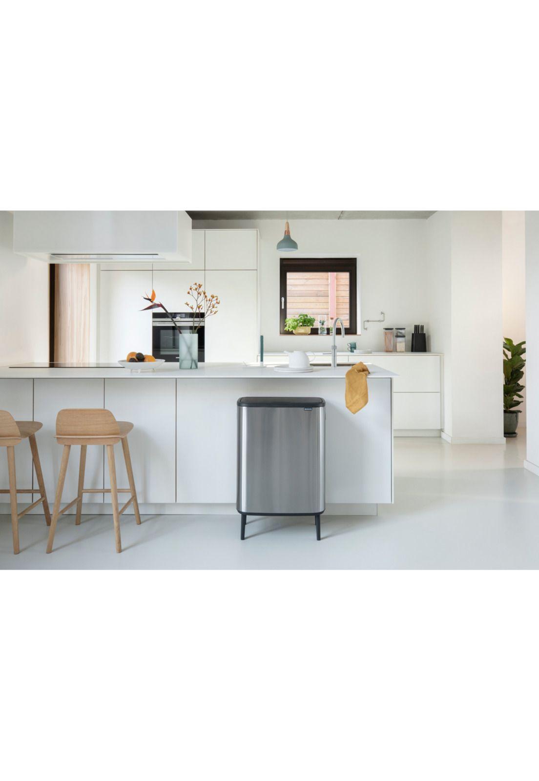 Basurero Bo Touch Hi 2 x 30 Lt Matt Steel Fingerprint Proof-4