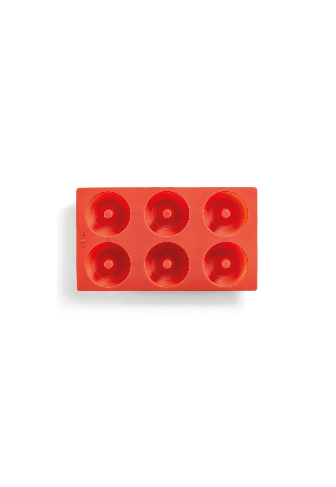 Molde donuts caseras 6 cavidades rojo-0