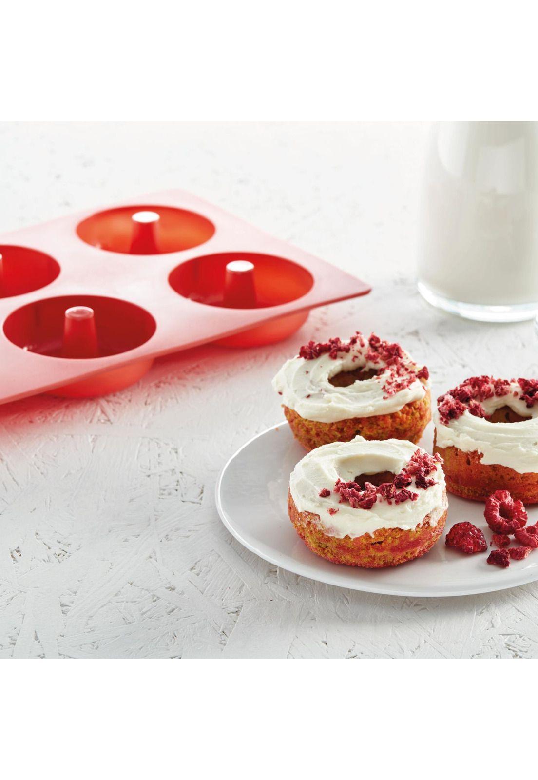 Molde donuts caseras 6 cavidades rojo-1