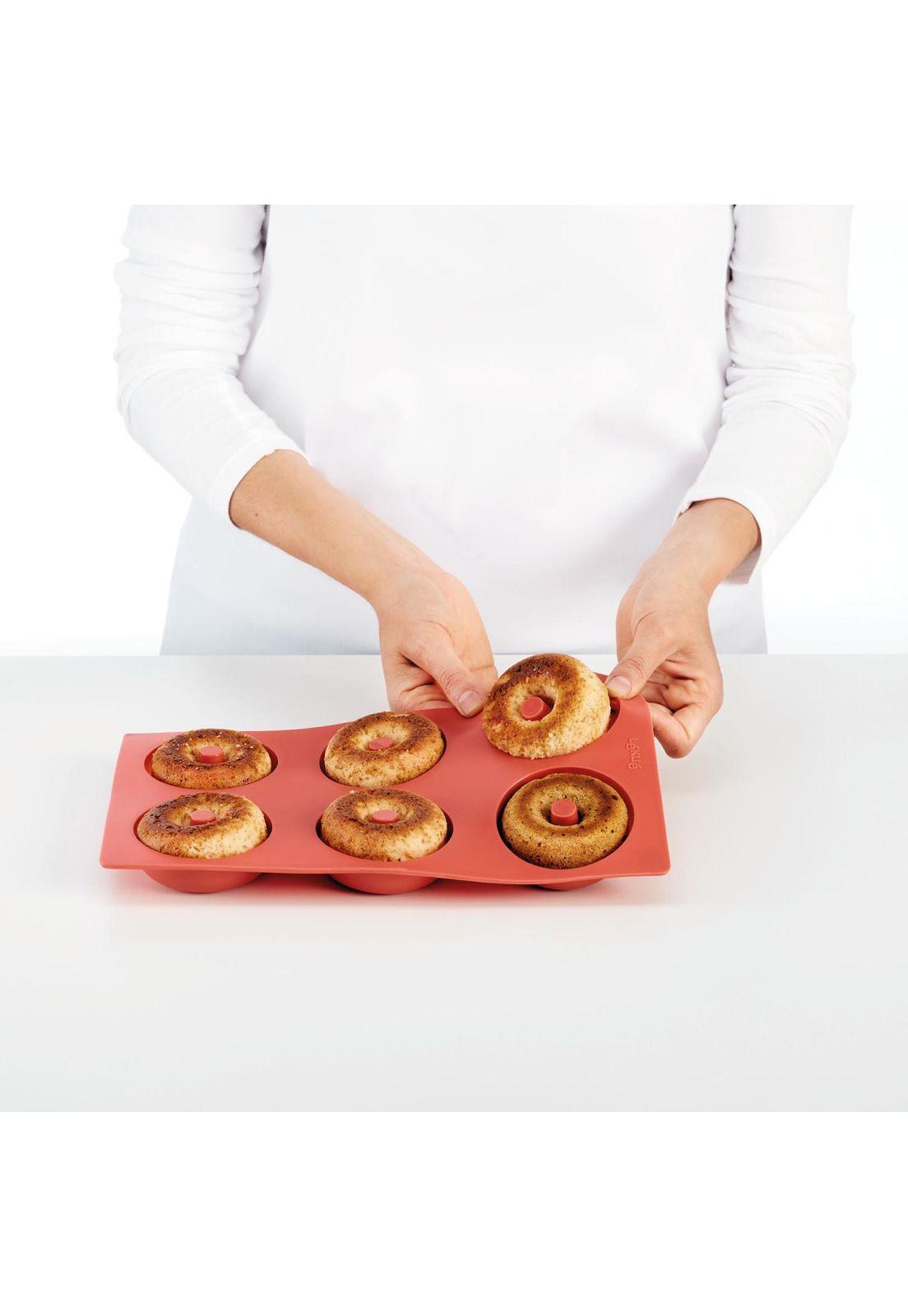 Molde donuts caseras 6 cavidades rojo-2