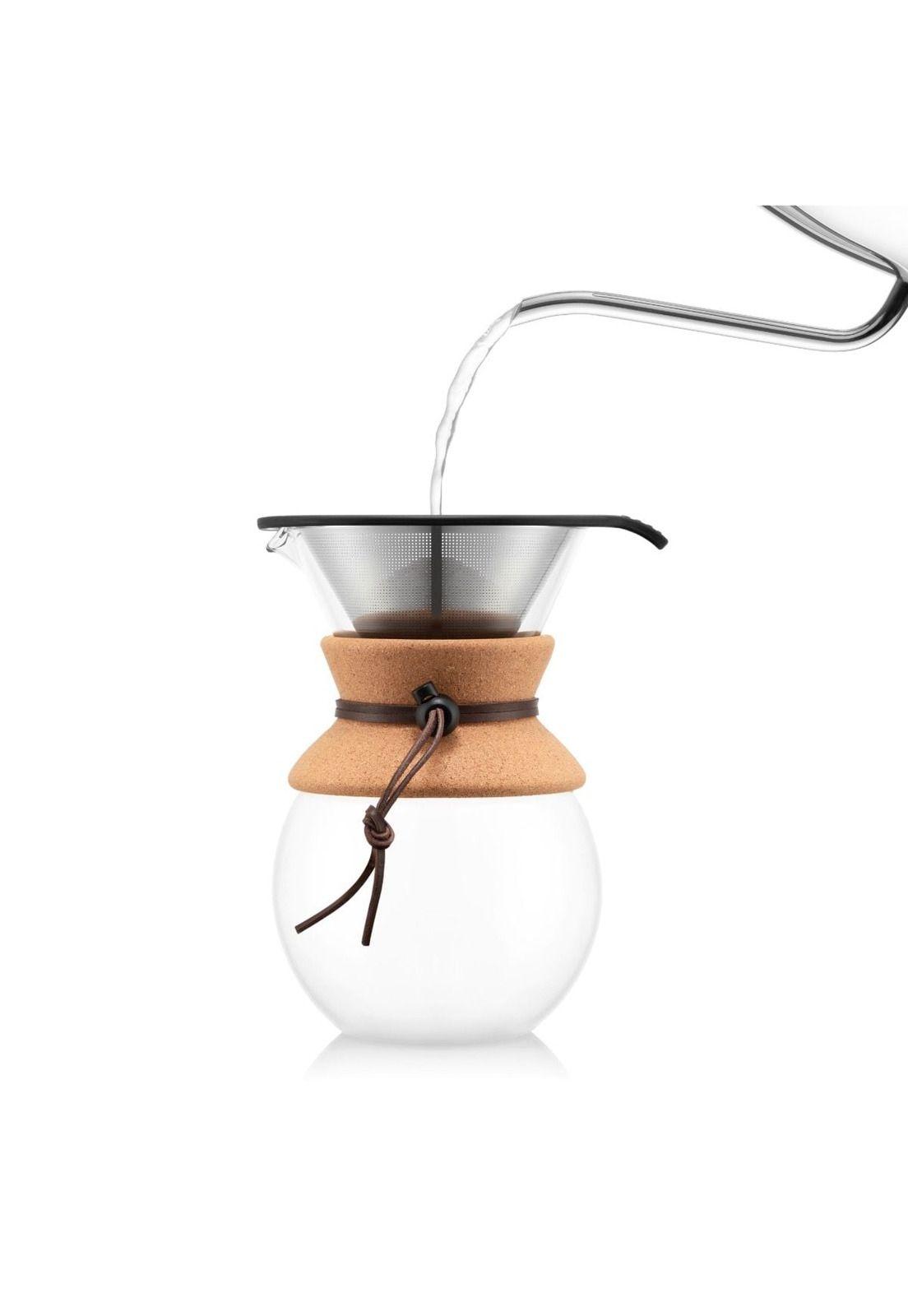 Cafetera de Goteo, filtro permanente de acero inox 1 lt, corcho-5