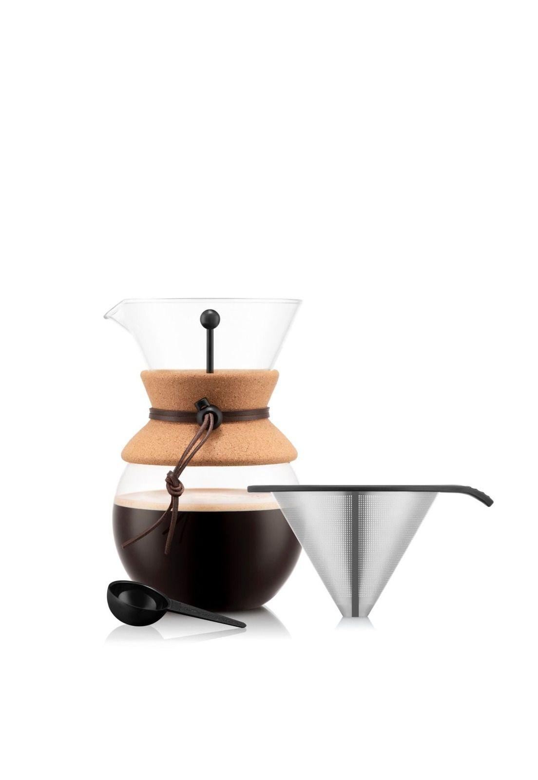 Cafetera de Goteo, filtro permanente de acero inox 1 lt, corcho-6