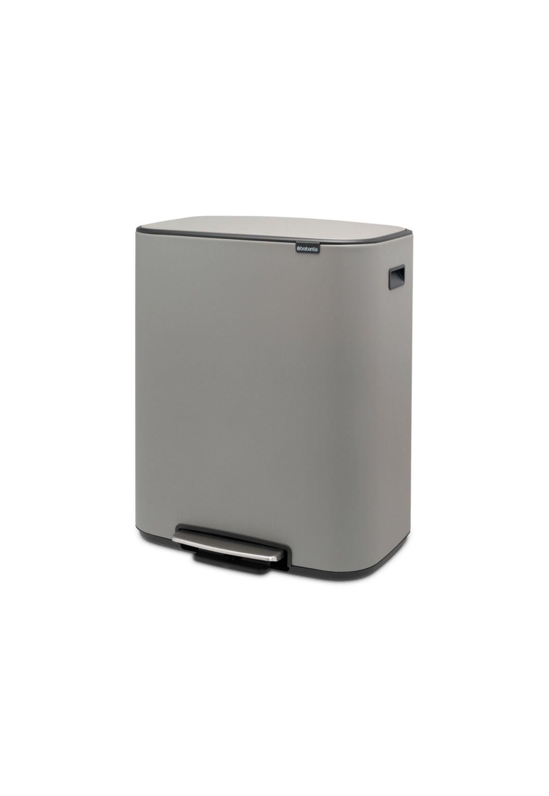 Basurero Pedal Bo 60 Lt Mineral Concrete Grey-1