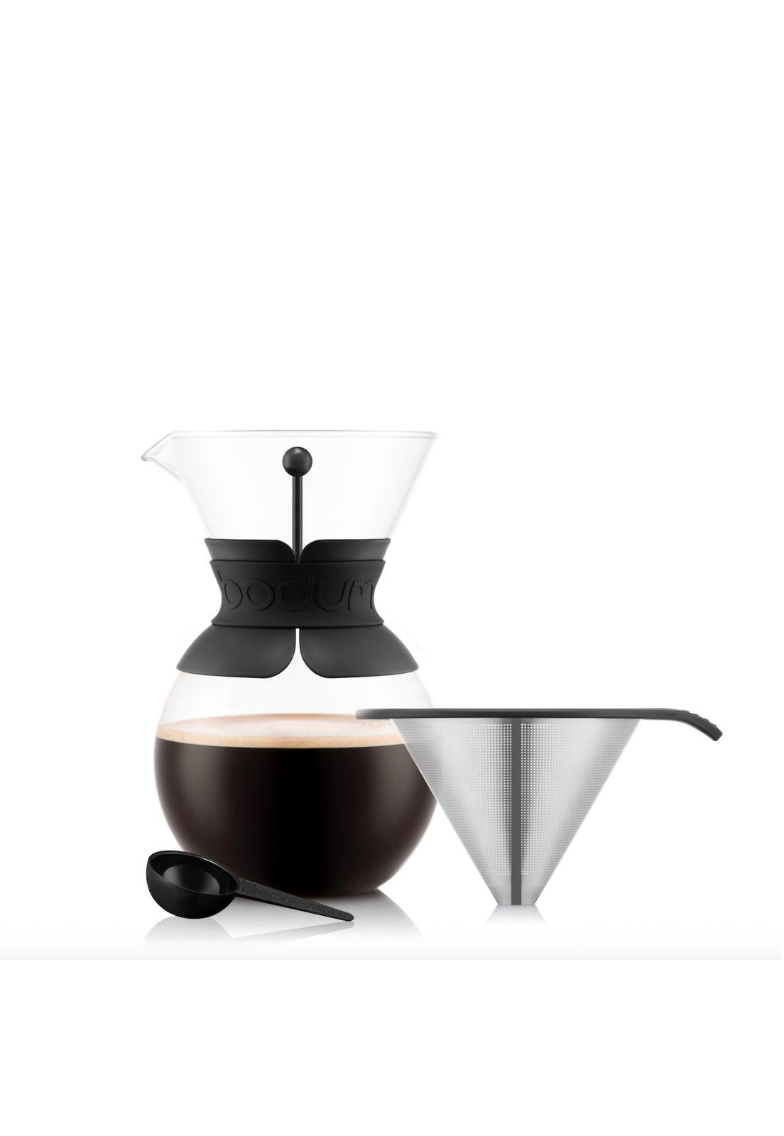 Cafetera de Goteo, filtro permanente de acero inox 1 lt, negro-2