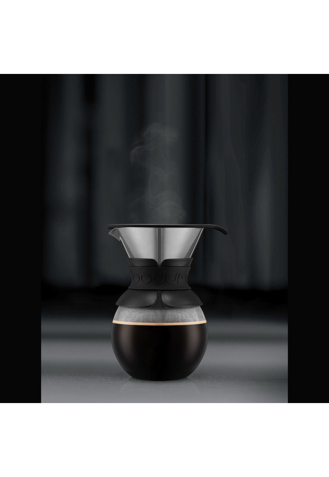 Cafetera de Goteo, filtro permanente de acero inox 1 lt, negro-6