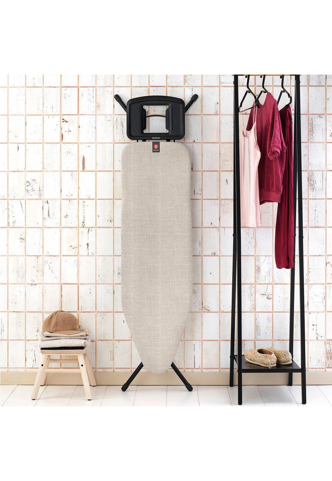 Tabla de planchar B, 124x38 cm, soporte sólido plancha vapor - Denim Grey-3