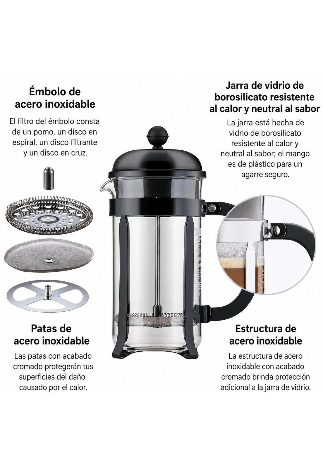 Cafetera Prensa Francesa 350 ml, negro-2