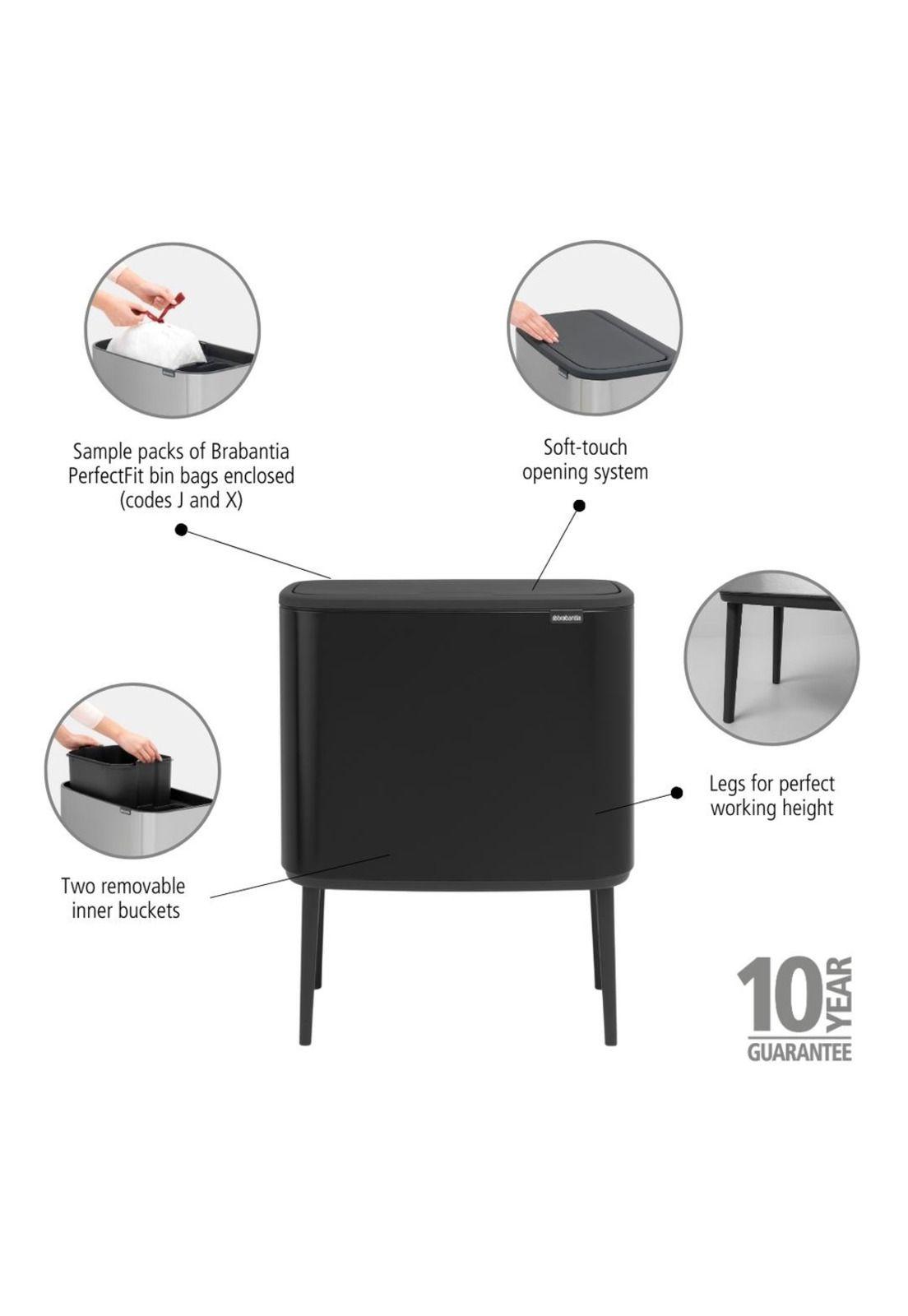 Basurero Bo Touch 11 + 23 Lt Matt Black-6