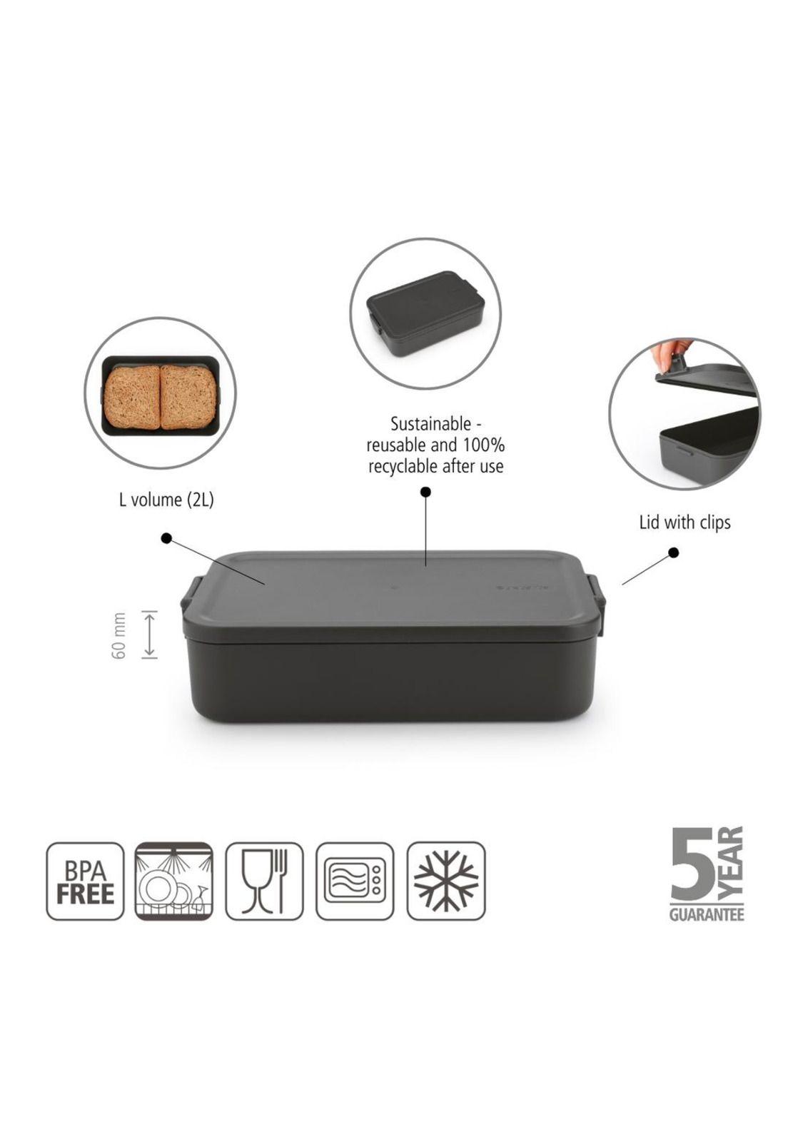 Contenedor para almuerzo Make & Take Grande Dark Grey-5