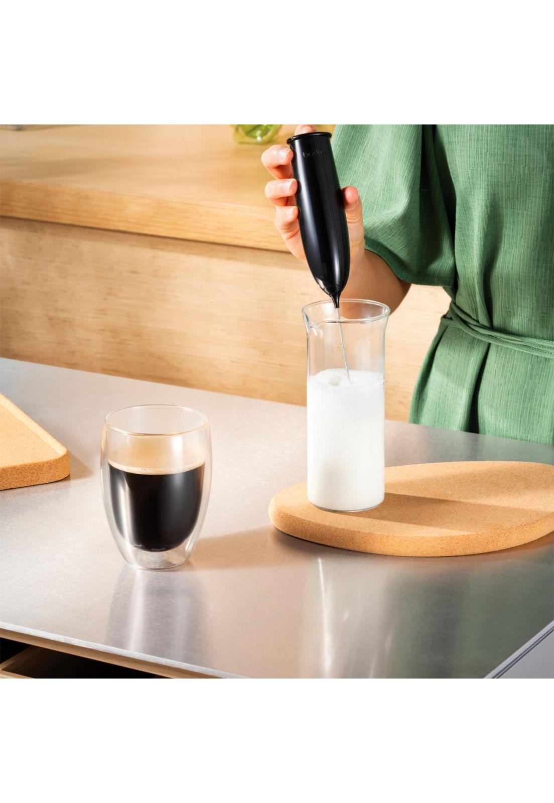 Batidor de Leche a pilas, negro-4