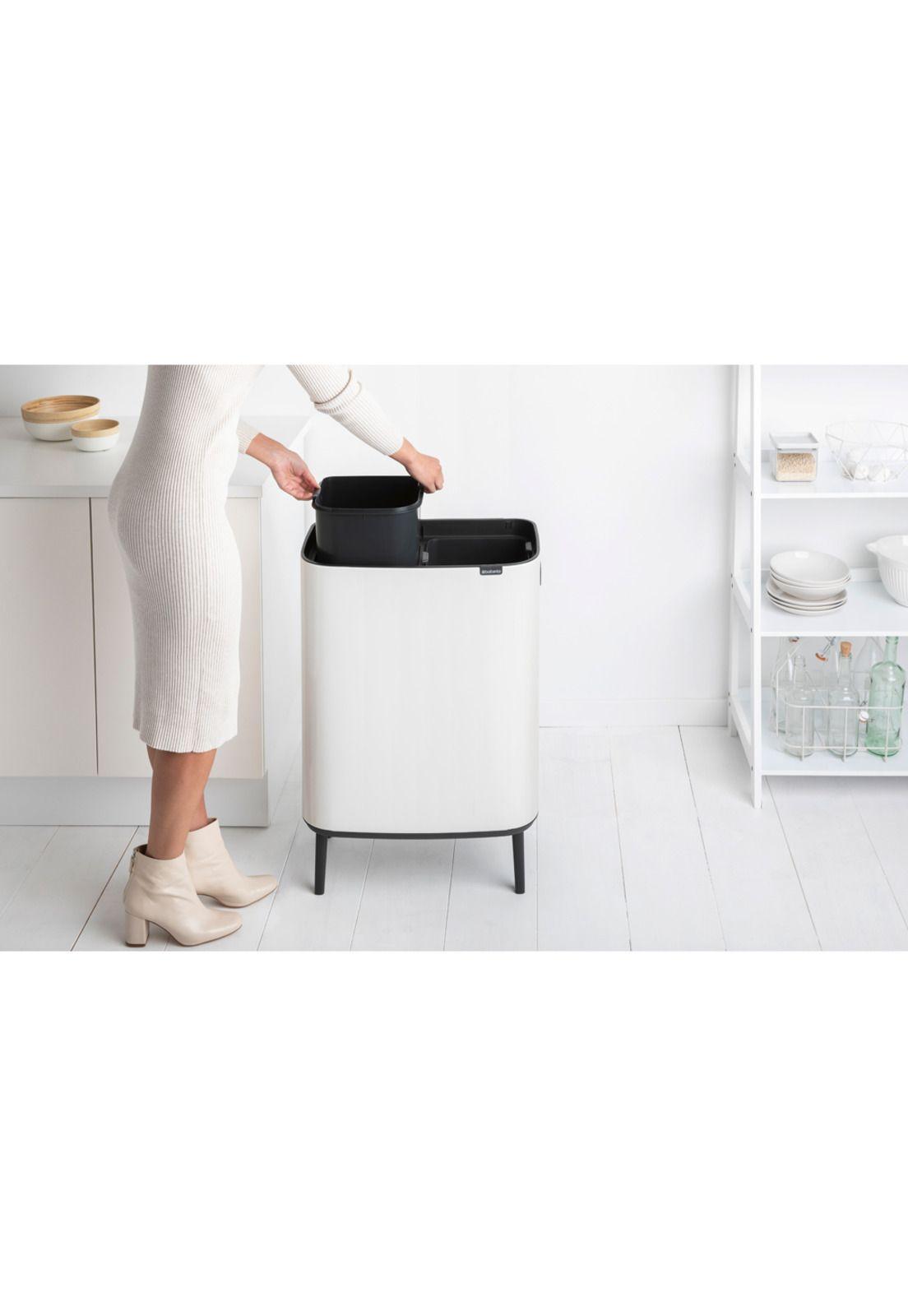 Basurero Bo Touch Hi 2 x 30 Lt White-3