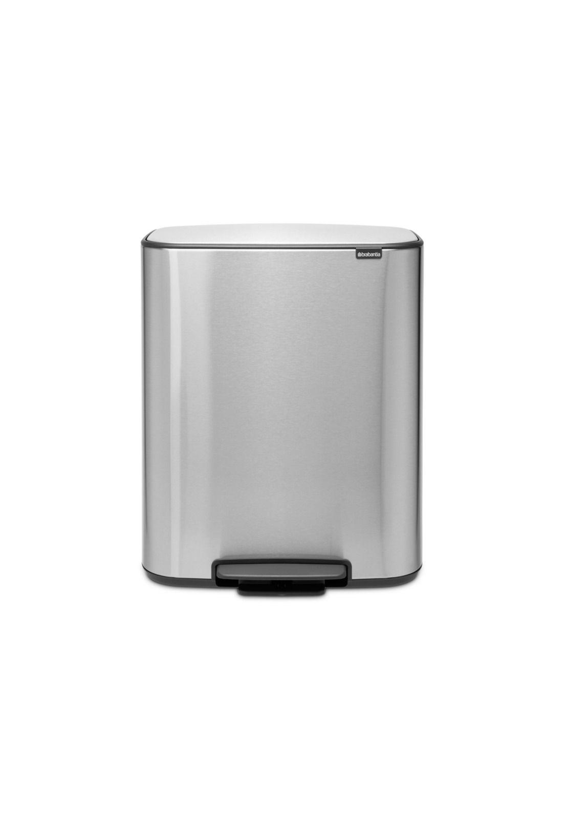 Basurero Pedal Bo 60 Lt Matt Steel Fingerprint Proof-0