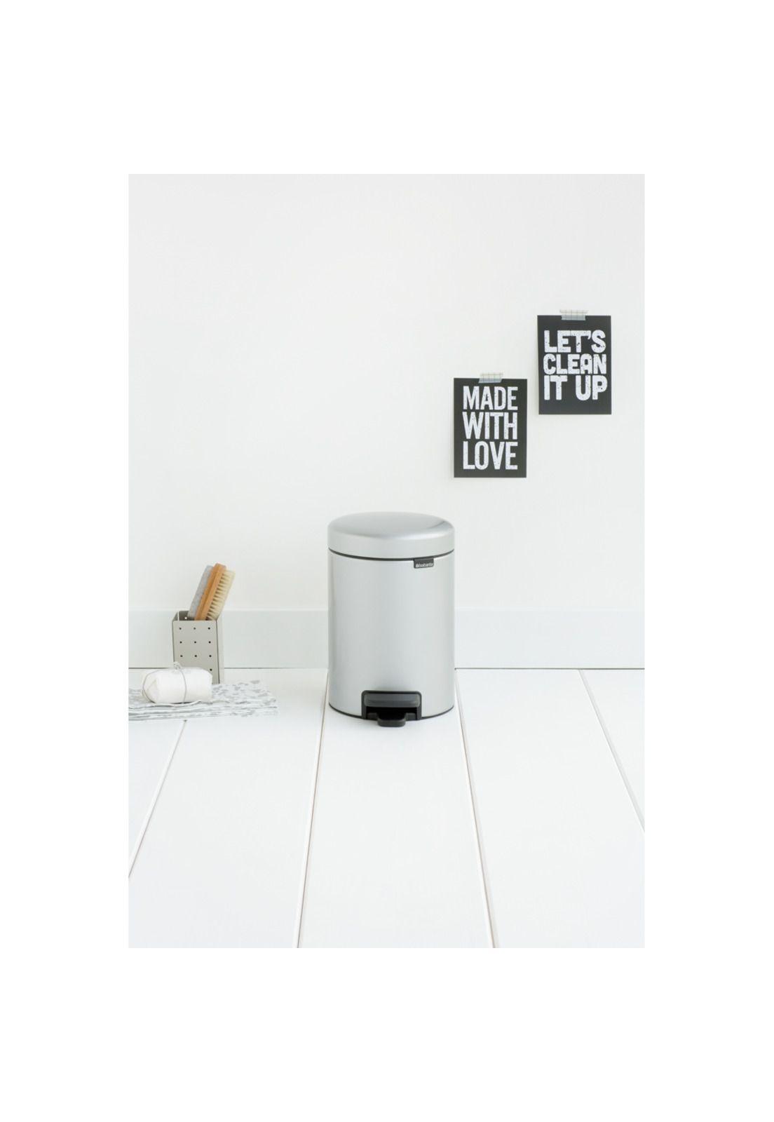 Basurero Pedal NewIcon 3 Lt Metallic Grey-3