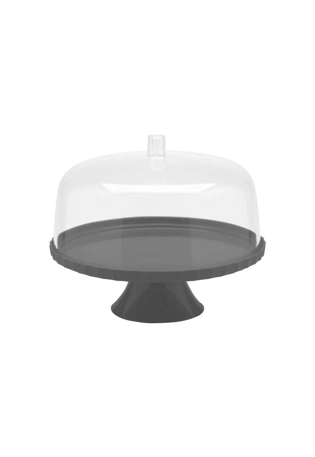 Porta torta con pedestal Gris 30 cm-0