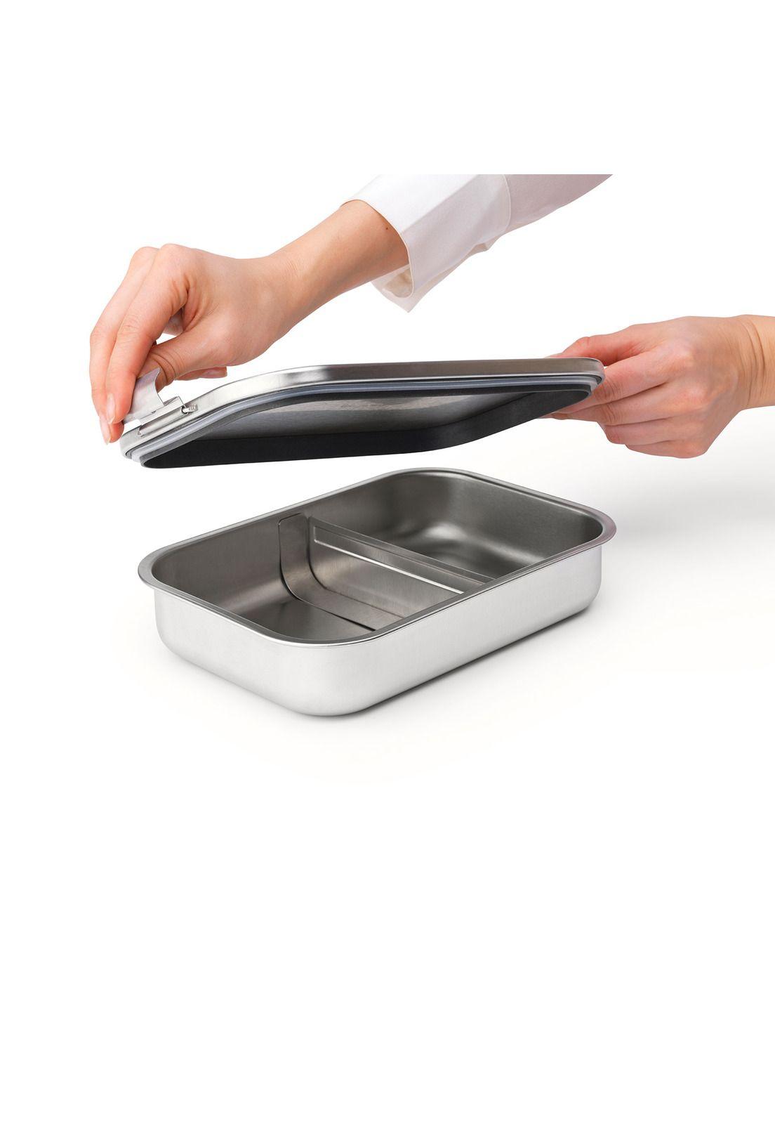 Contenedor para almuerzo Make & Take Bento grande acero inoxidable - Matt Steel-7