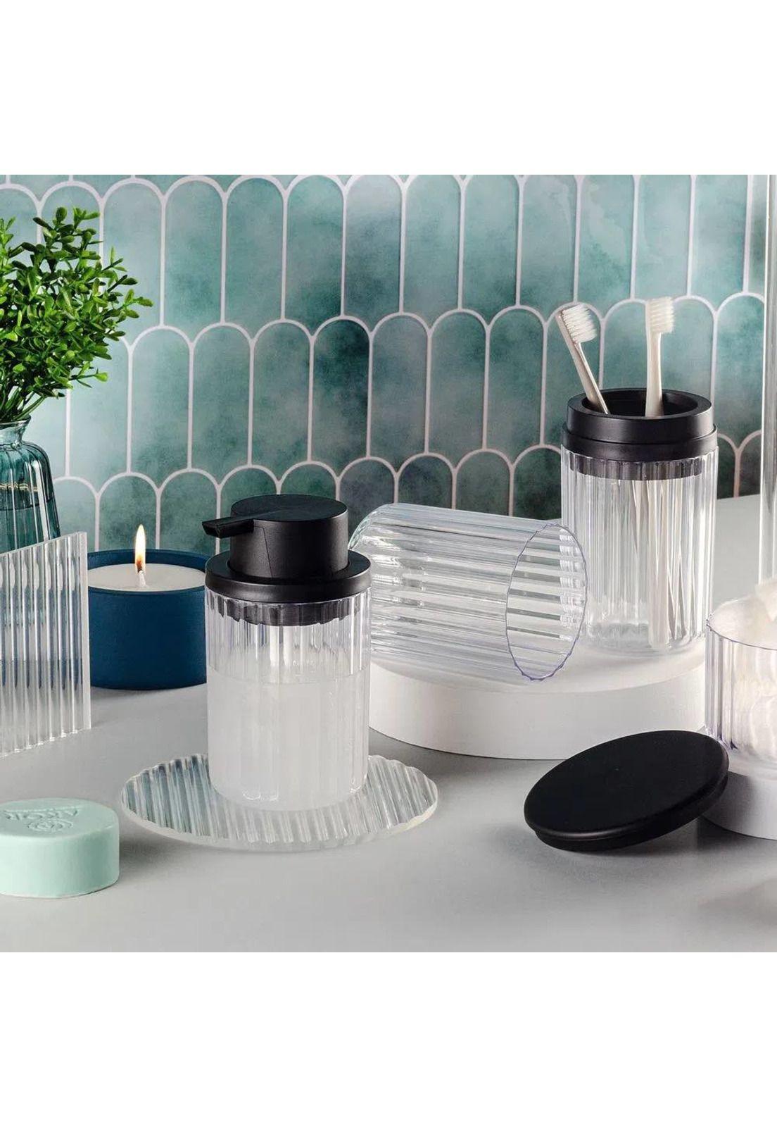 Jabonera Con Dosificador Groove Classic Azul 300 Ml-1