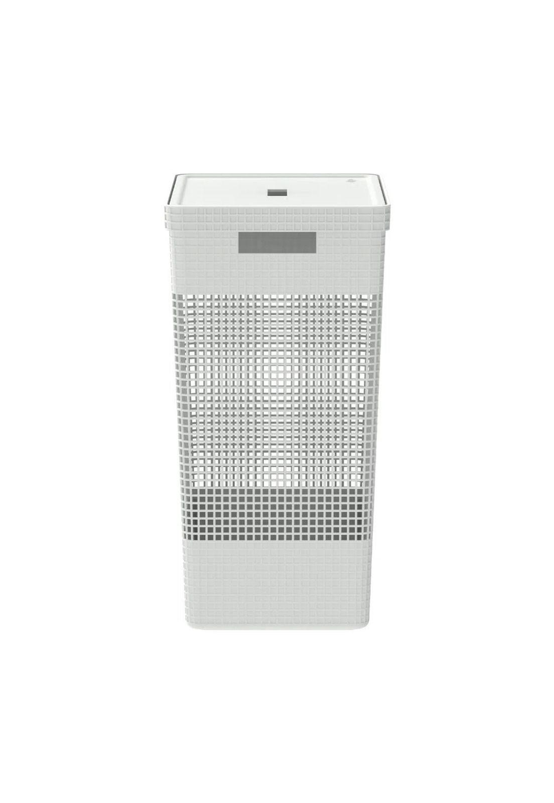Cesta De Ropa Grid Con Tapa 49 L Blanco Océano-2