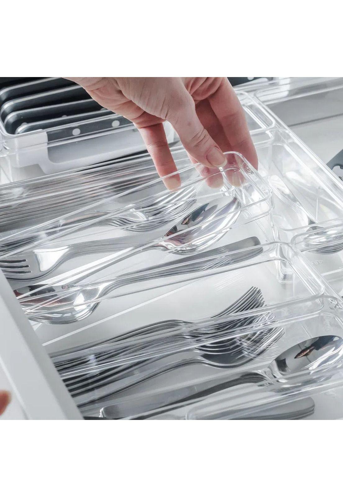  Organizador De Cajón Clear 22,5 x 7,5 x 5,6 Transparente-3