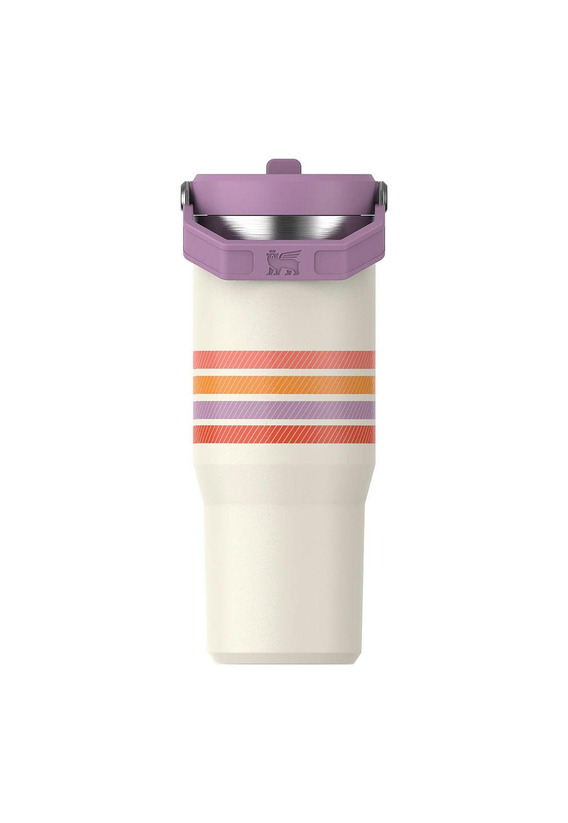 Botella Térmica Stanley Flip Straw Cream Lilac Stripe | 887 ml-2