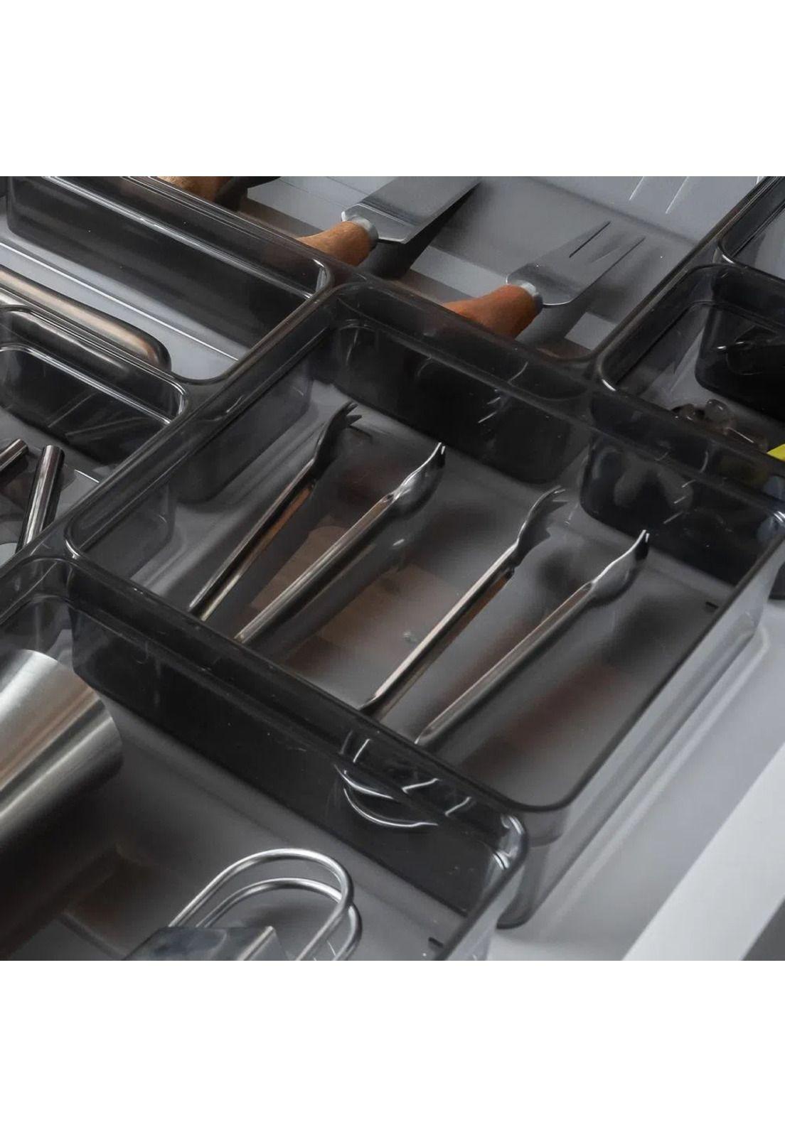  Organizador De Cajón Clear 15 x 15 x 5,6 Gris-2