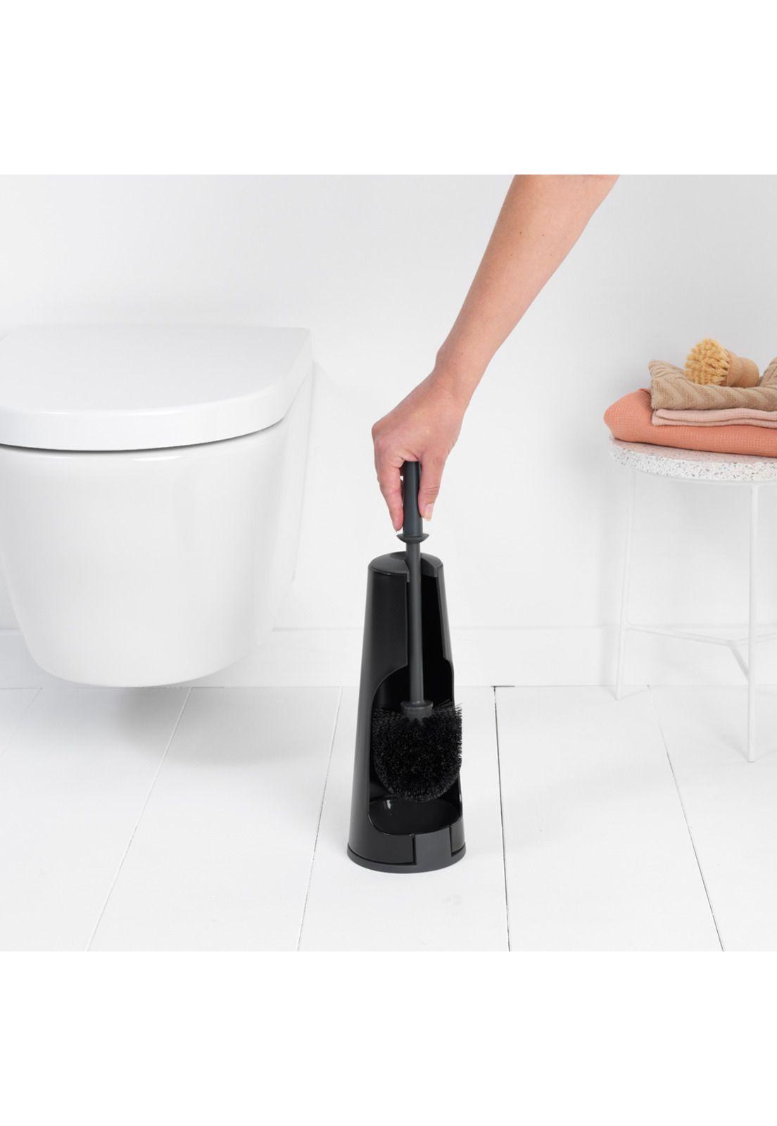 Escobilla de baño con soporte ReNew Matt Black-3
