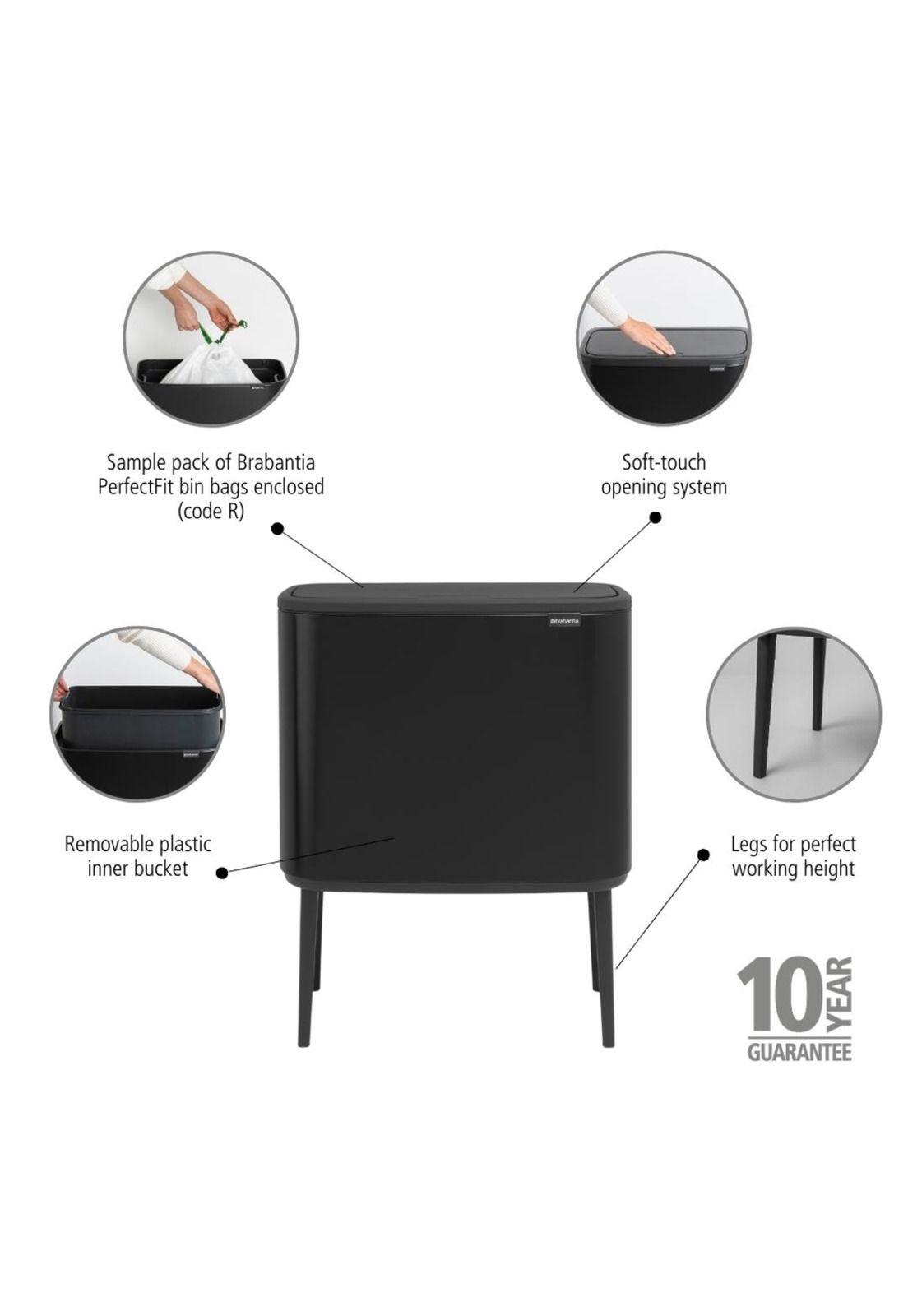 Basurero Bo Touch 36 Lt Matt Black-7