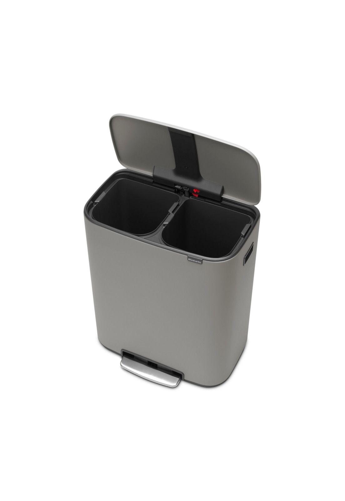 Basurero Pedal Bo 2 x 30 Lt Mineral Concrete Grey-1