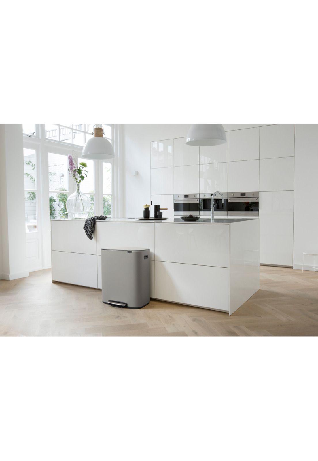 Basurero Pedal Bo 2 x 30 Lt Mineral Concrete Grey-4