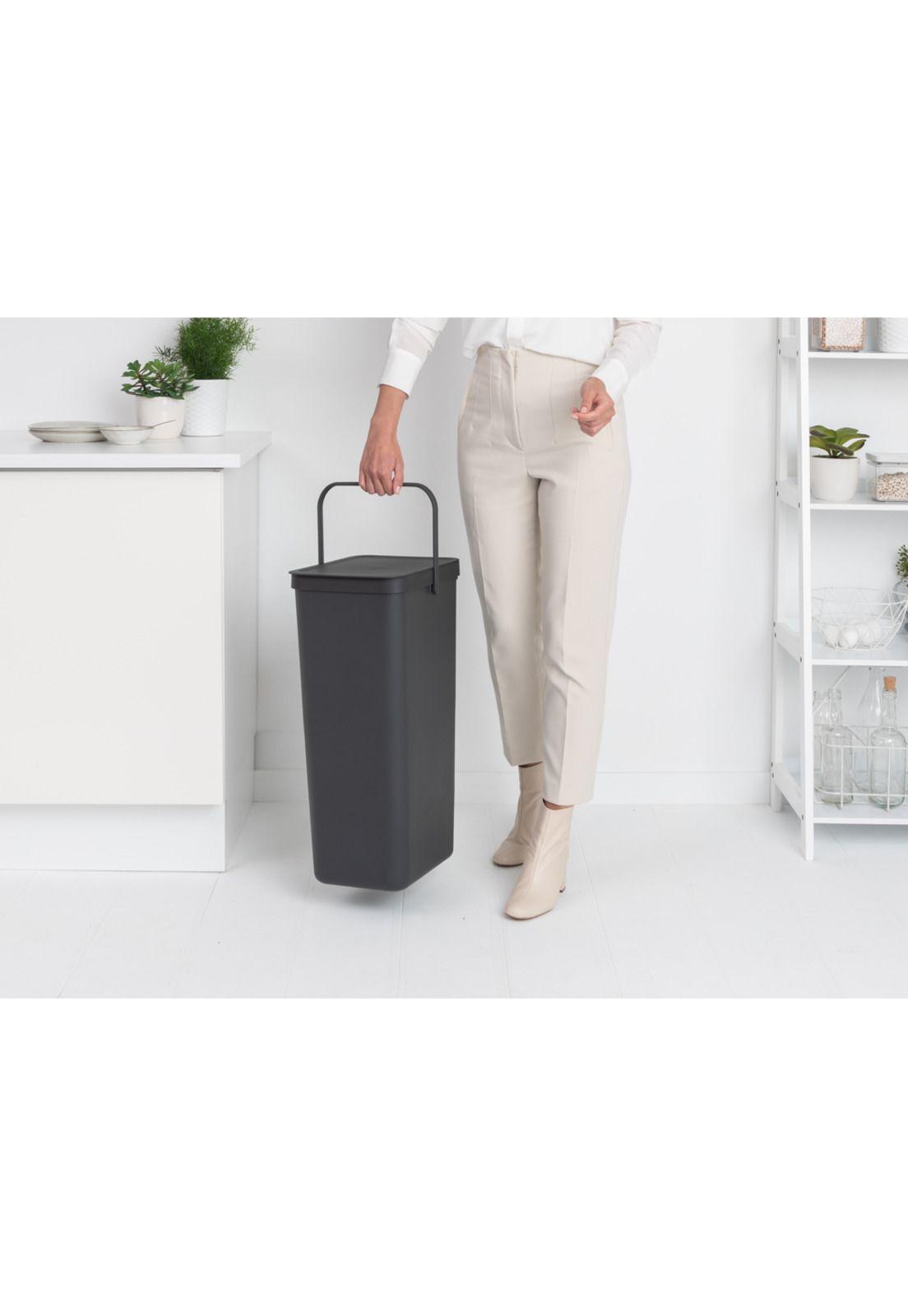 Basurero Reciclaje Sort & Go 40 Lt Grey-5