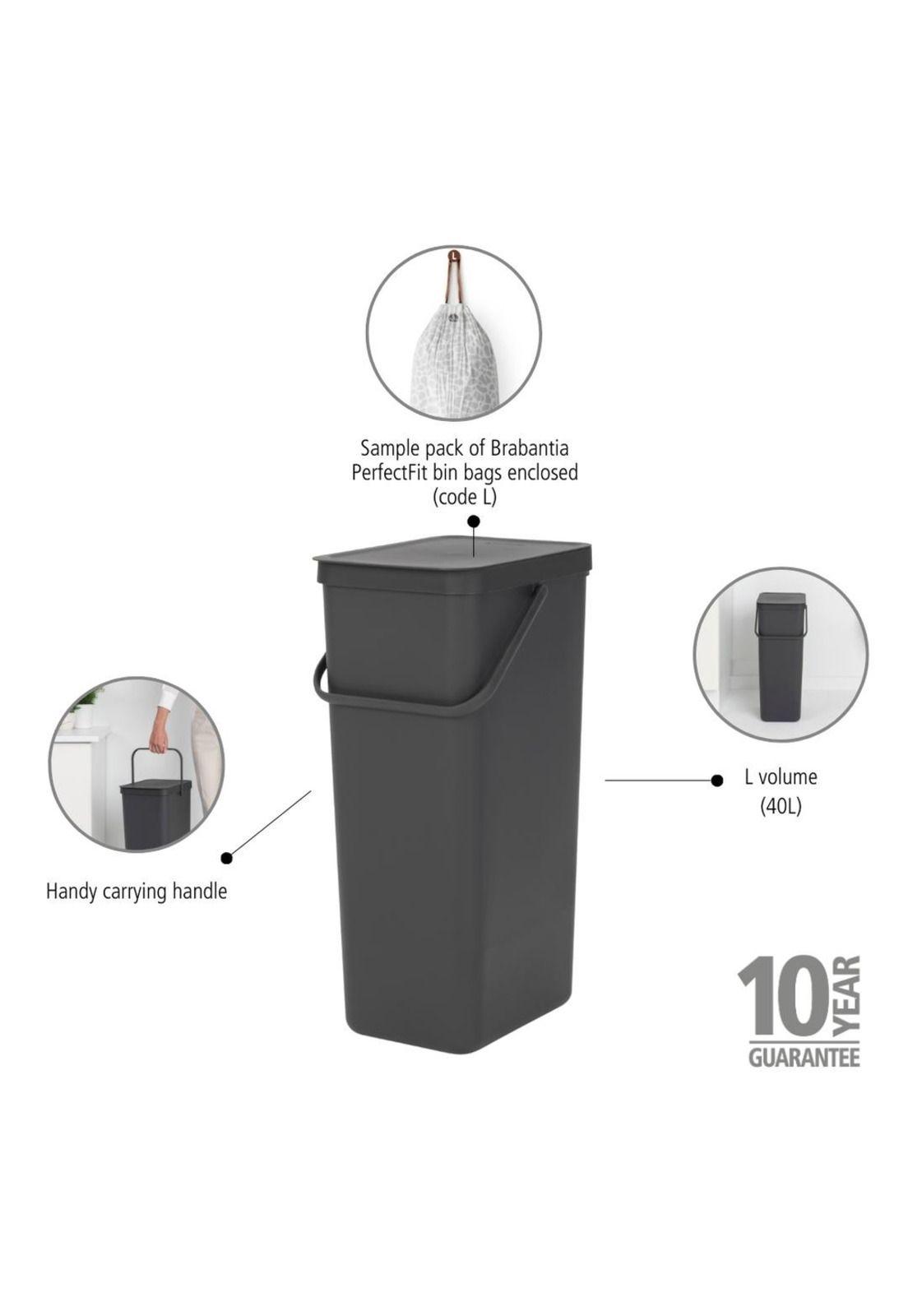 Basurero Reciclaje Sort & Go 40 Lt Grey-6
