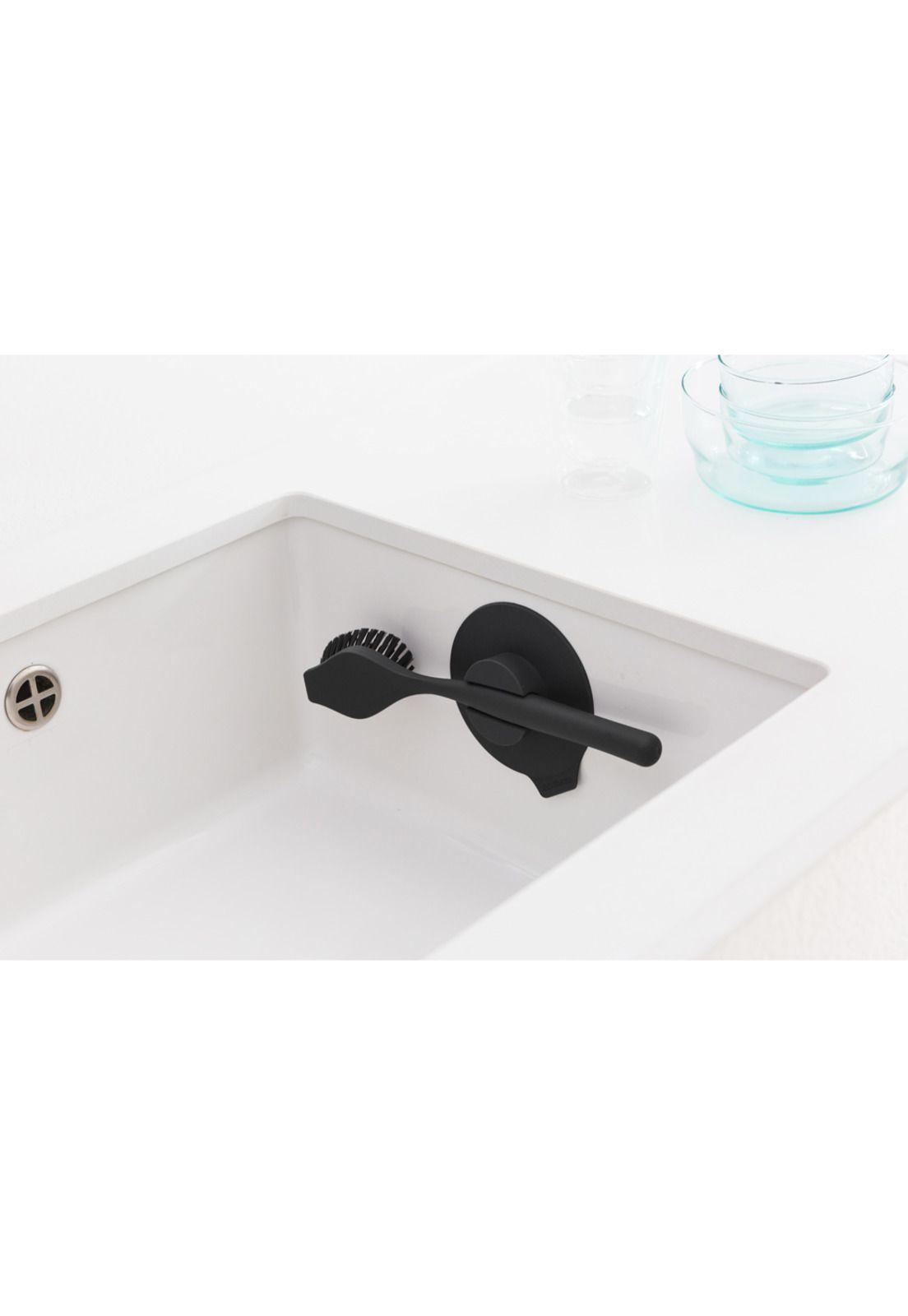 Cepillo para platos con soporte de ventosa Dark Grey-3