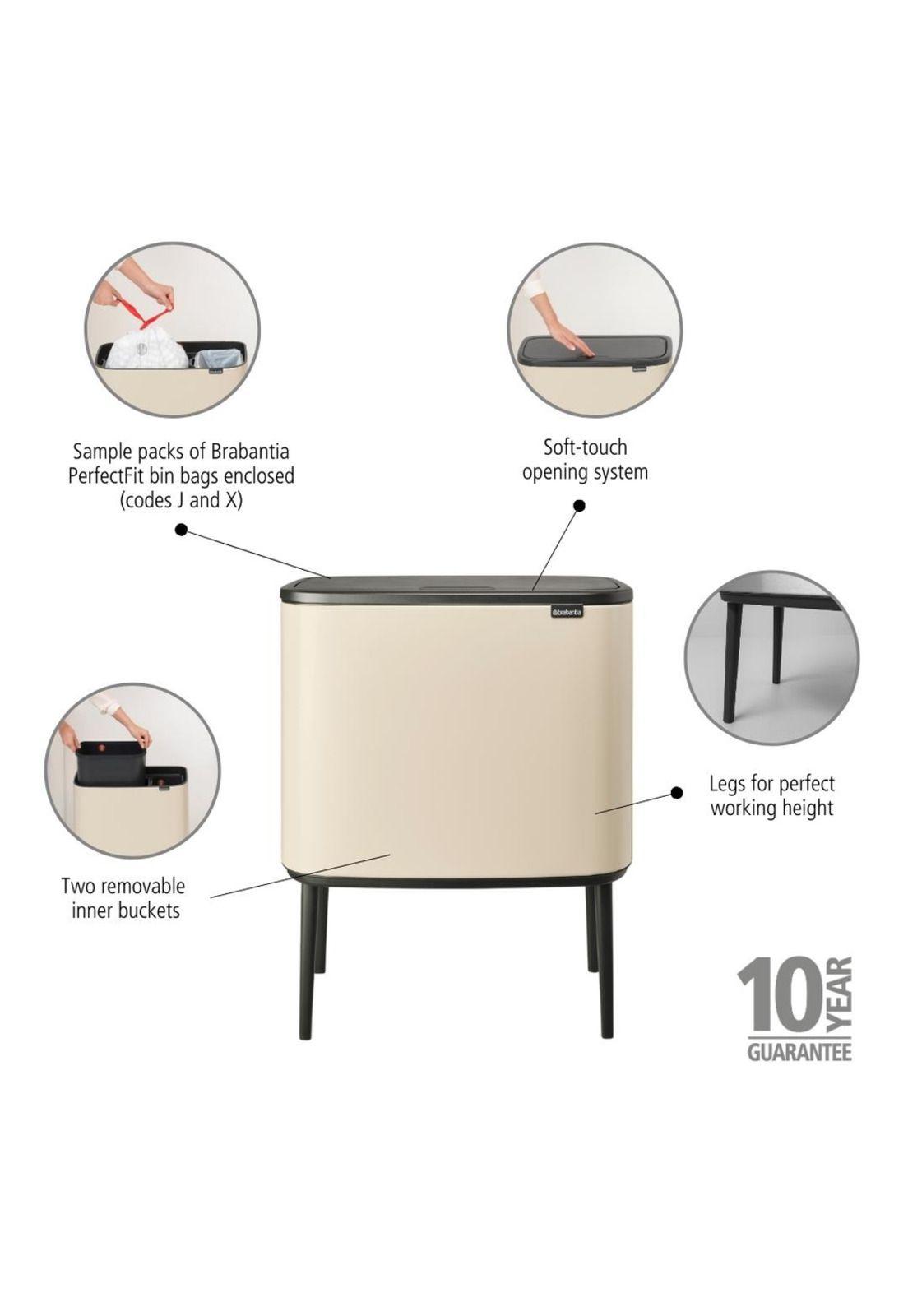 Basurero Bo Touch 11 + 23 Lt Soft Beige-5