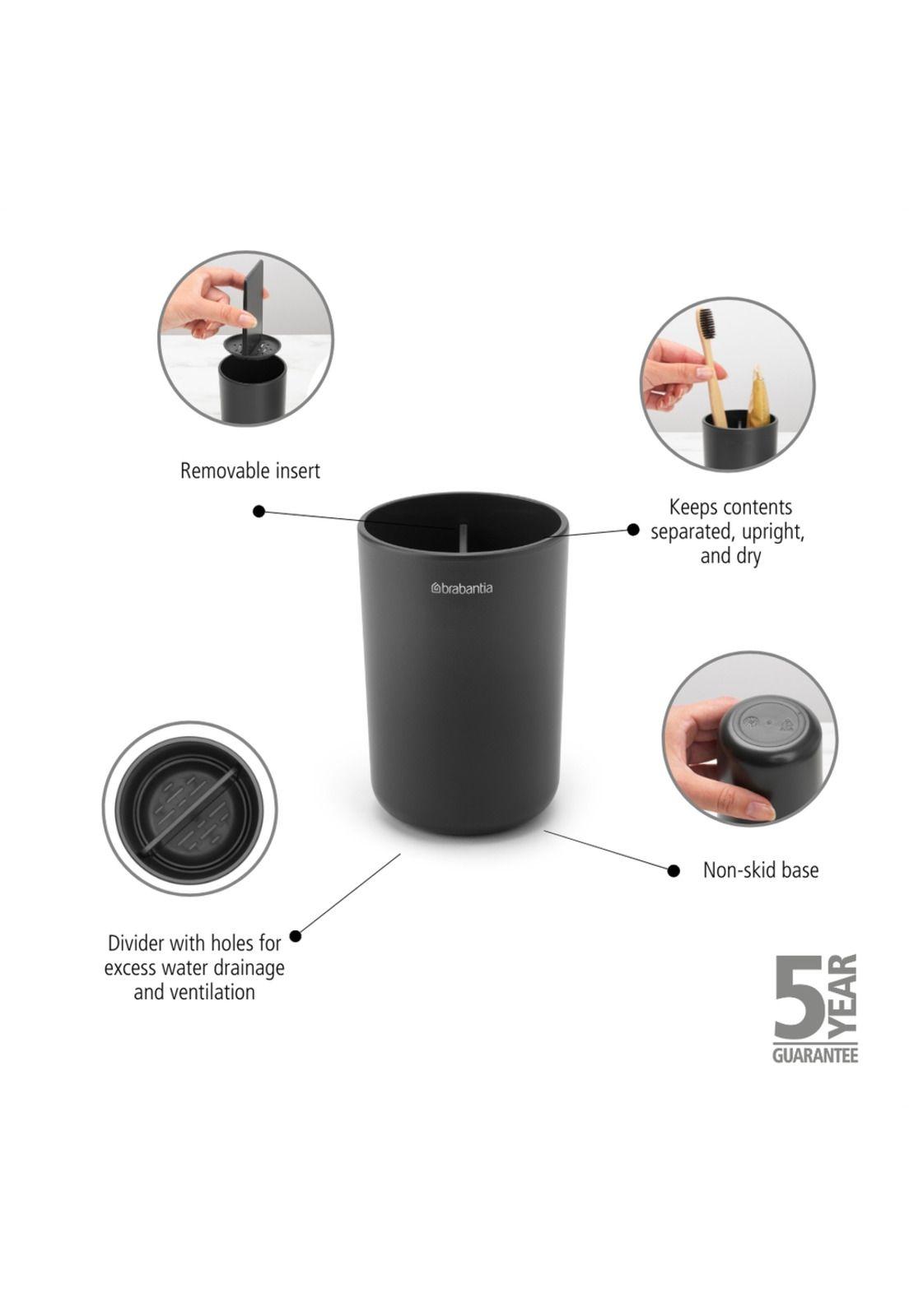 Vaso para cepillos de dientes ReNew Dark Grey-4