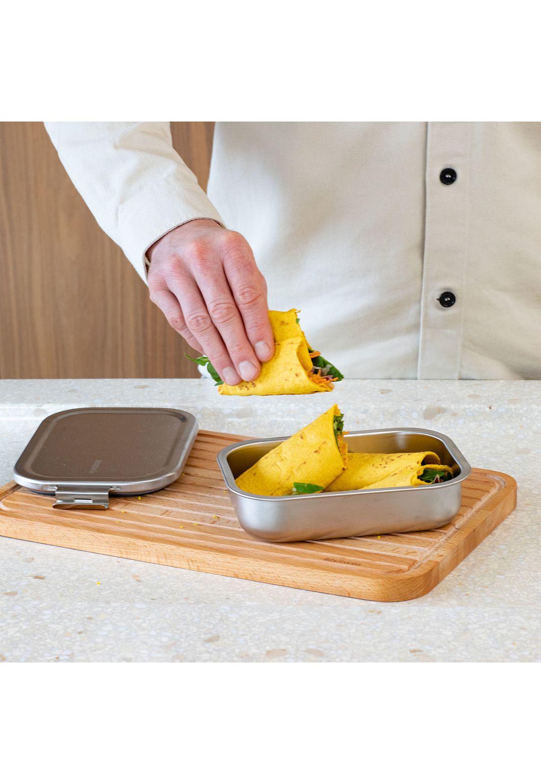 Contenedor para almuerzo Make & Take mediano acero inoxidable - Matt Steel-9