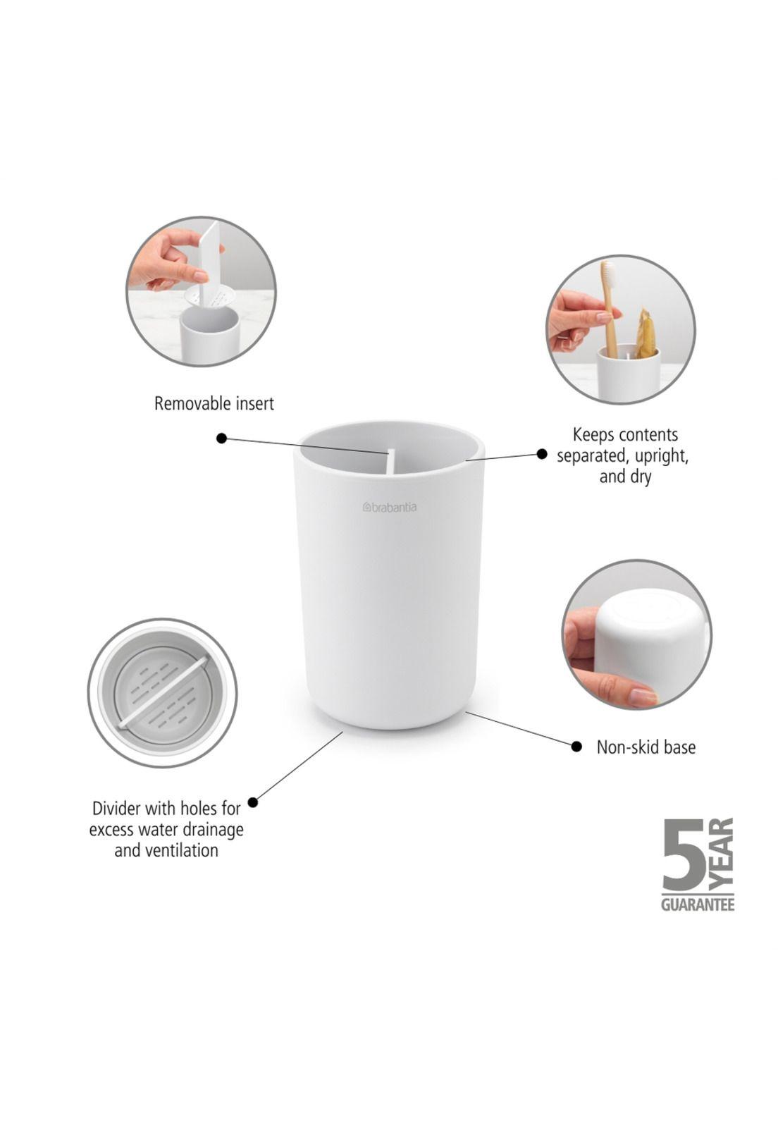 Vaso para cepillos de dientes ReNew White-5