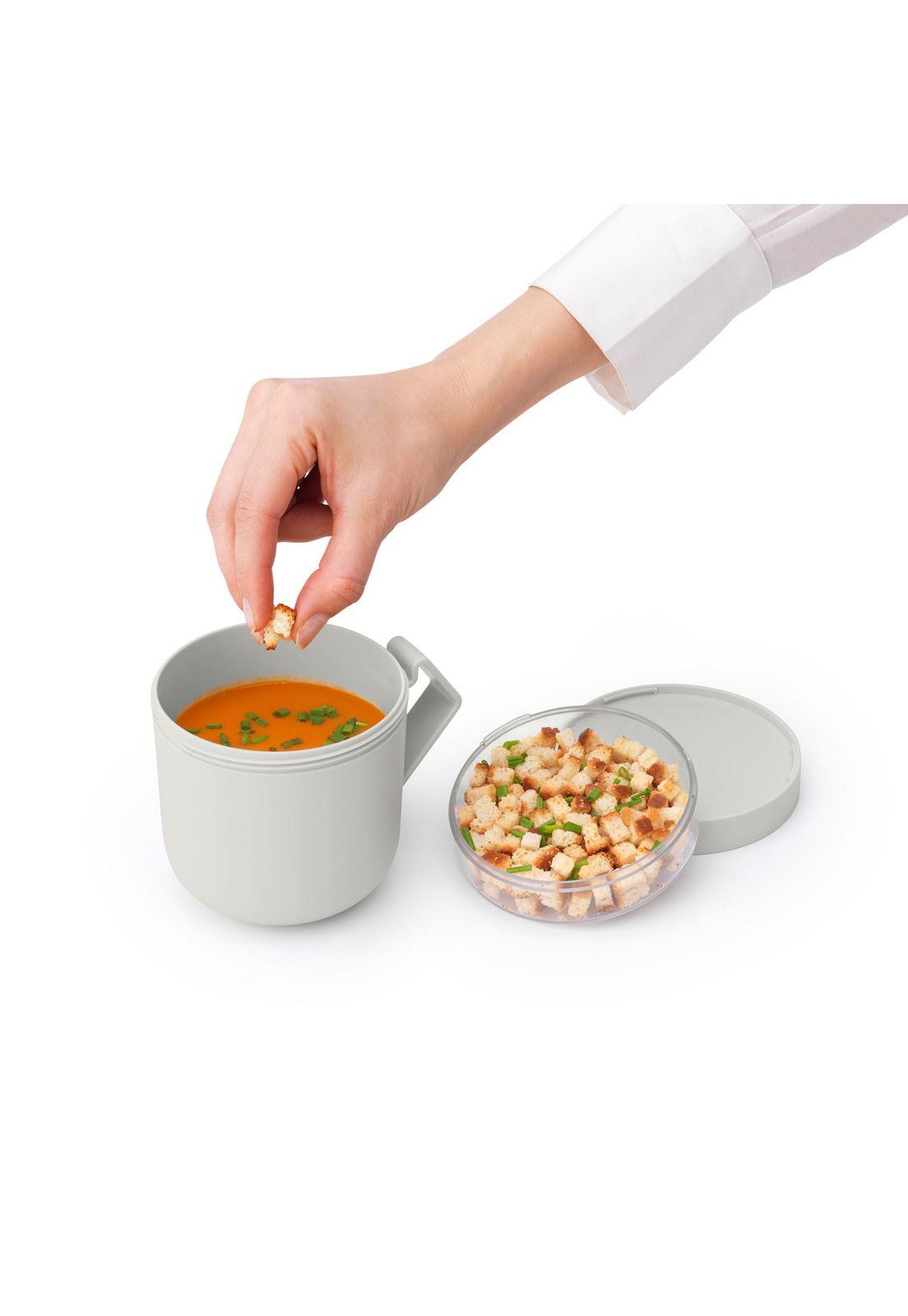 Taza para sopa Make & Take 0,6L plástico - Light Grey-4