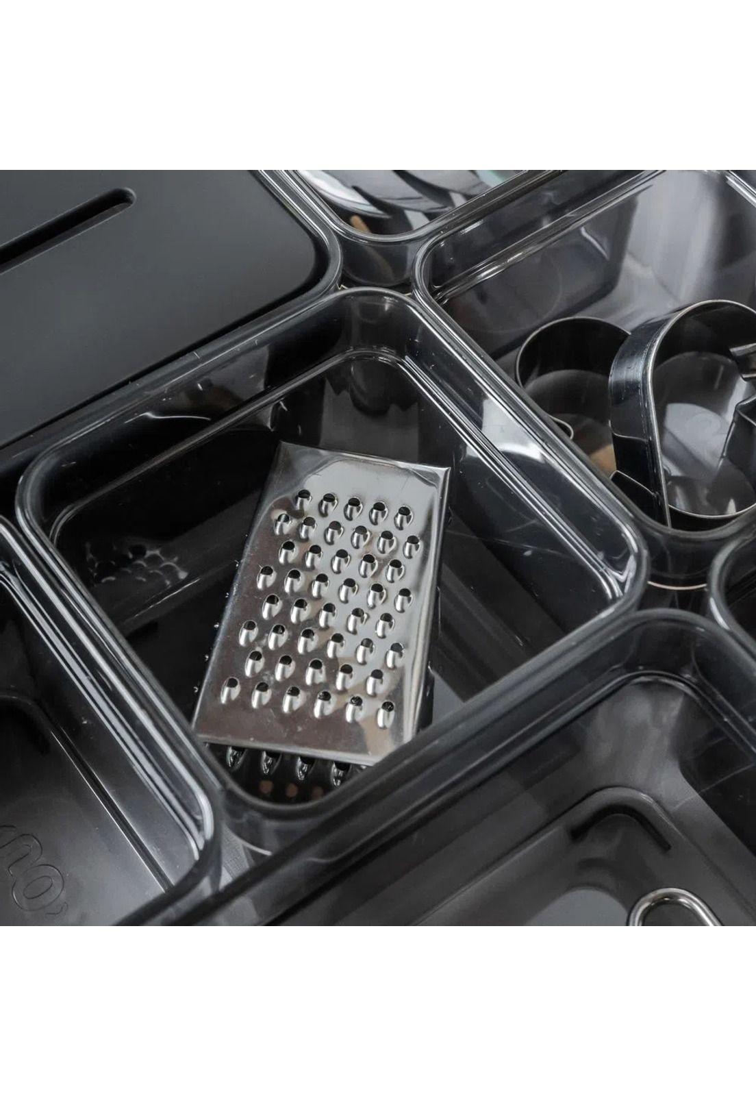 Organizador De Cajón Clear 7,5 x 7,5 x 5,6 Gris-2