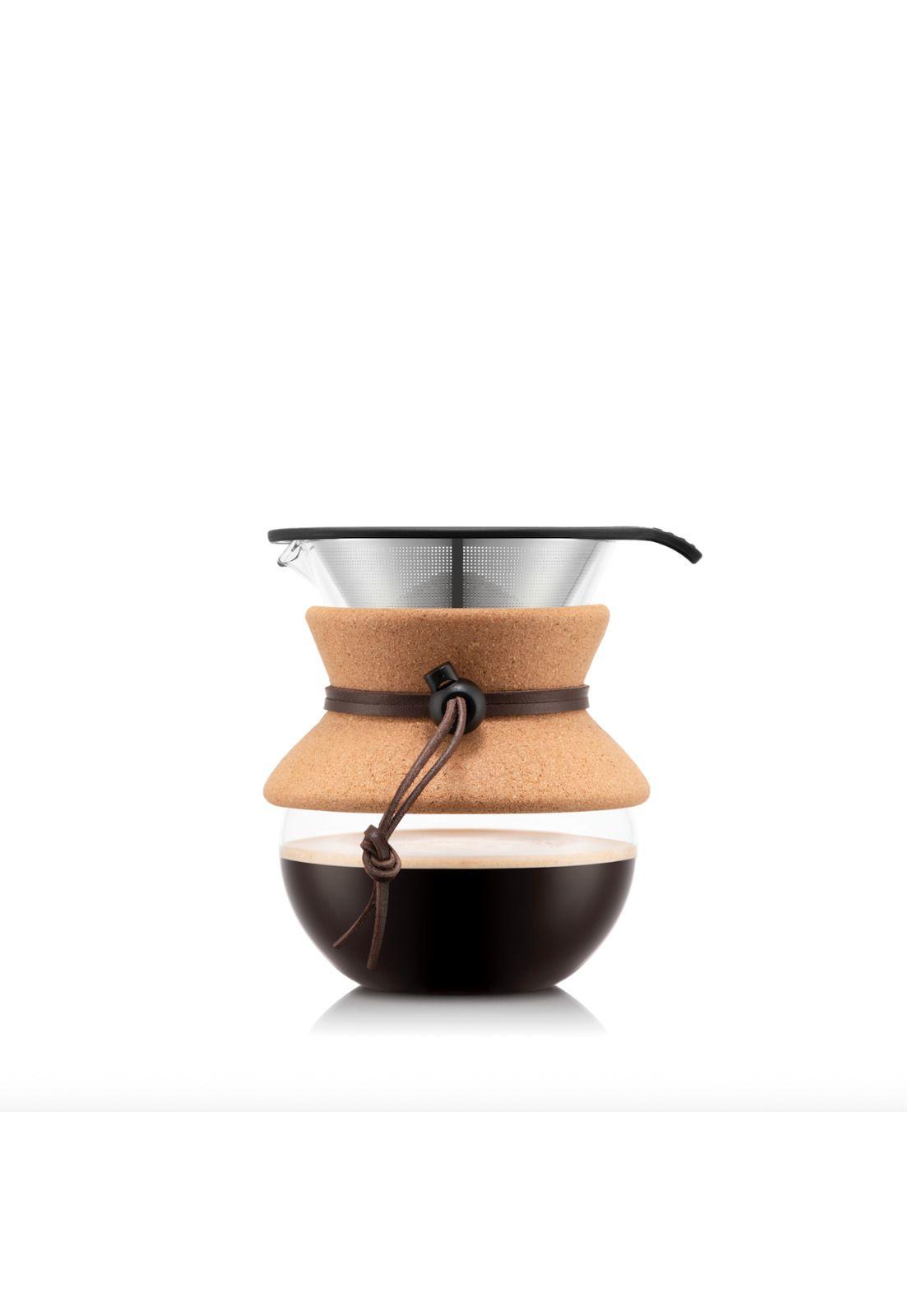 Cafetera de Goteo, filtro permanente de acero inox 500 ml, corcho-0