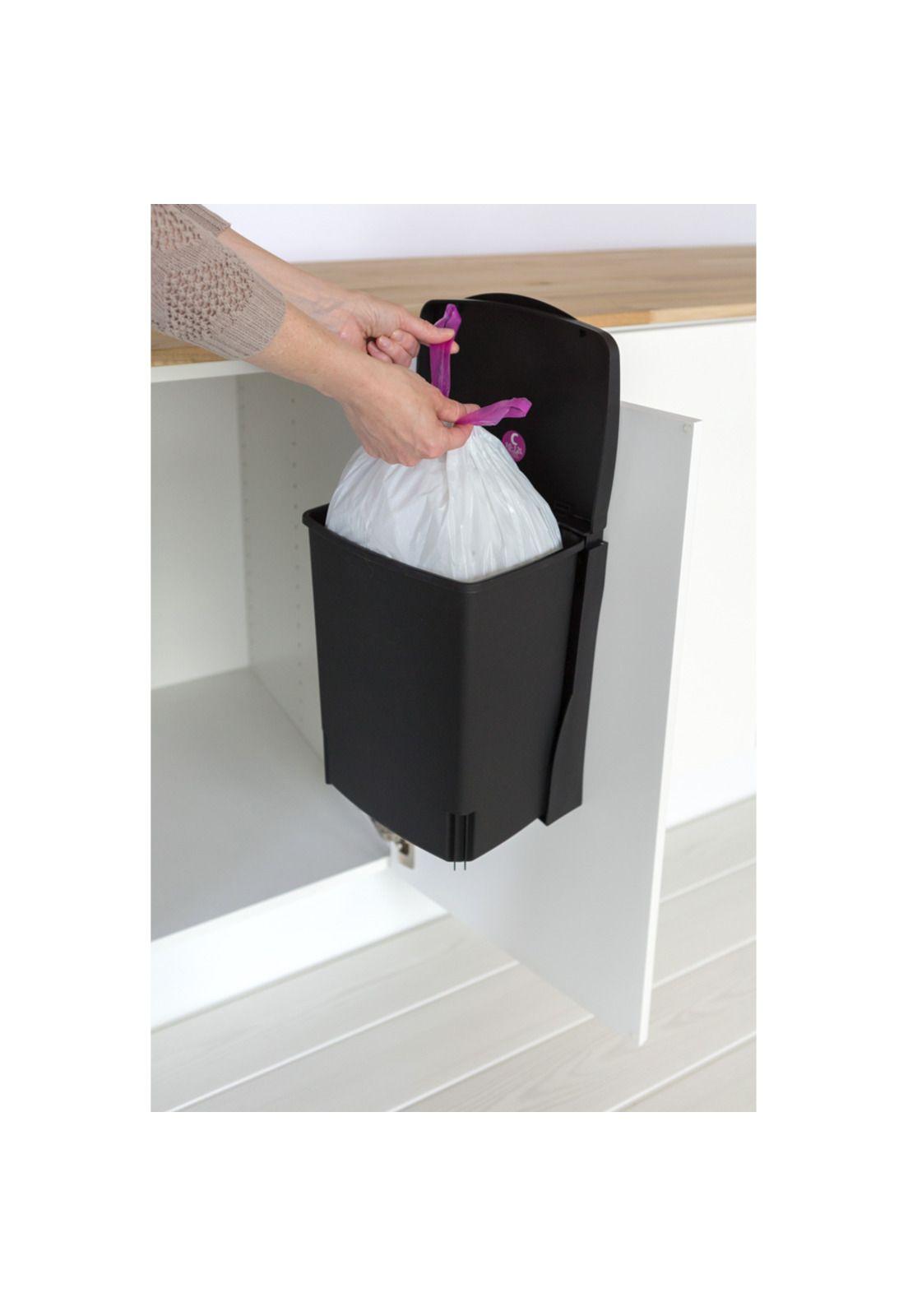Basurero con soporte para puerta 10 Lt Black-4