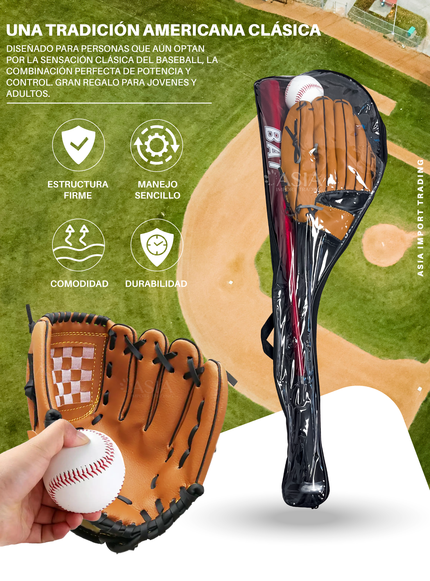 Set Baseball Bate Aluminio Rojo-1