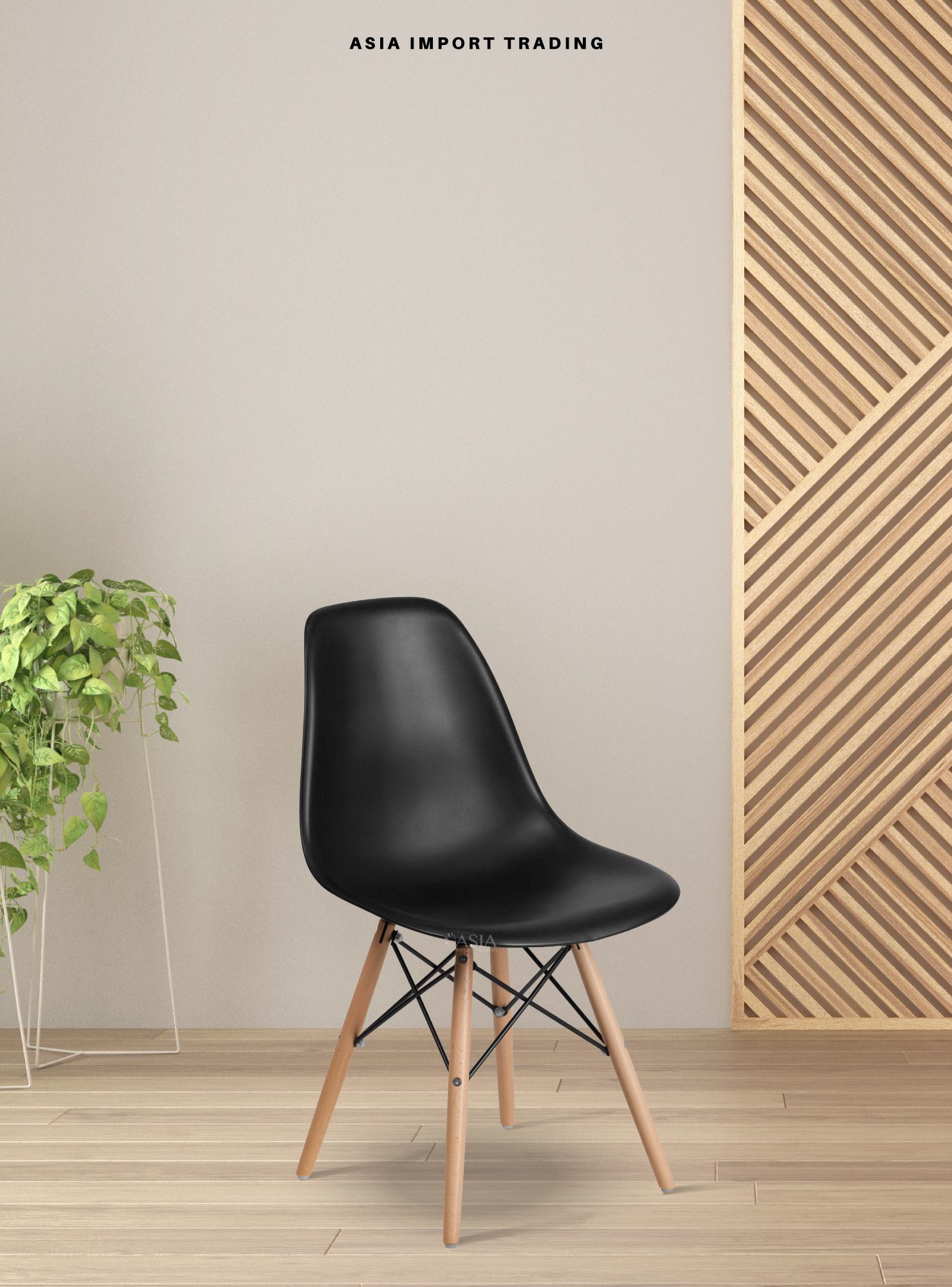 Silla estilo moderno Negra-1