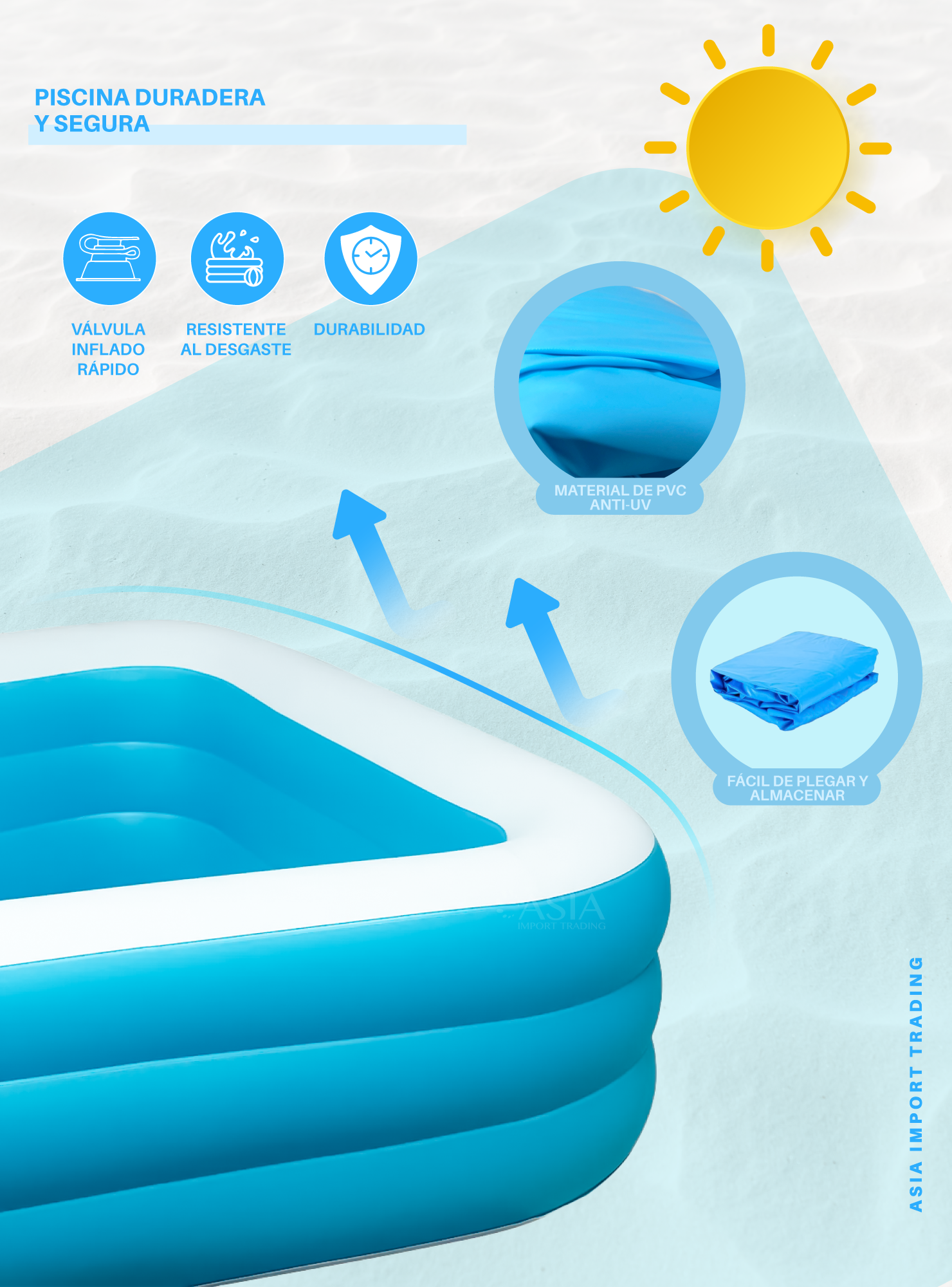 Piscina Inflable Rectangular 180cm-2