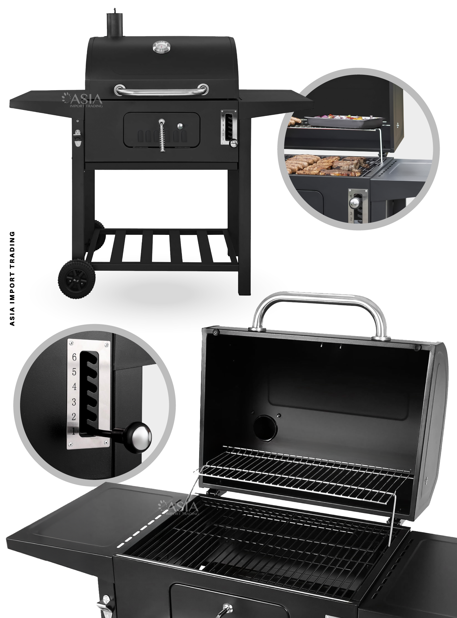 Parrilla con Tapa y Bandejas laterales-1