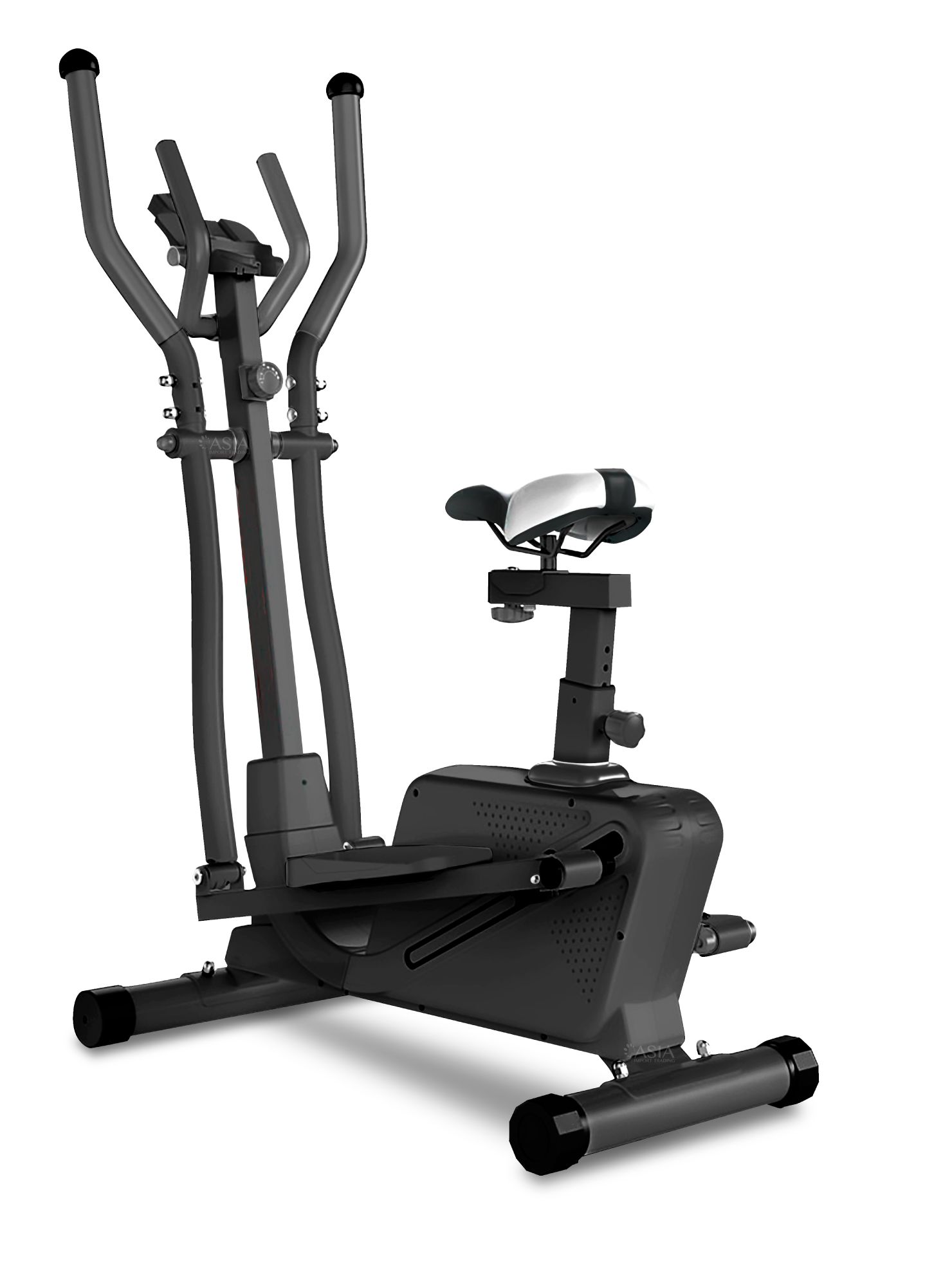 Eliptica PWRFitness Negra con Asiento-0