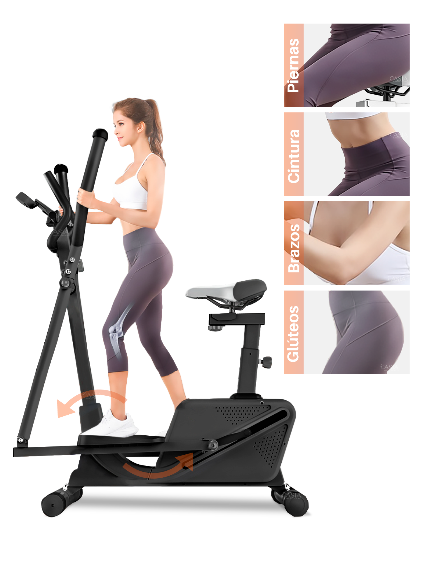 Eliptica PWRFitness Negra con Asiento-1