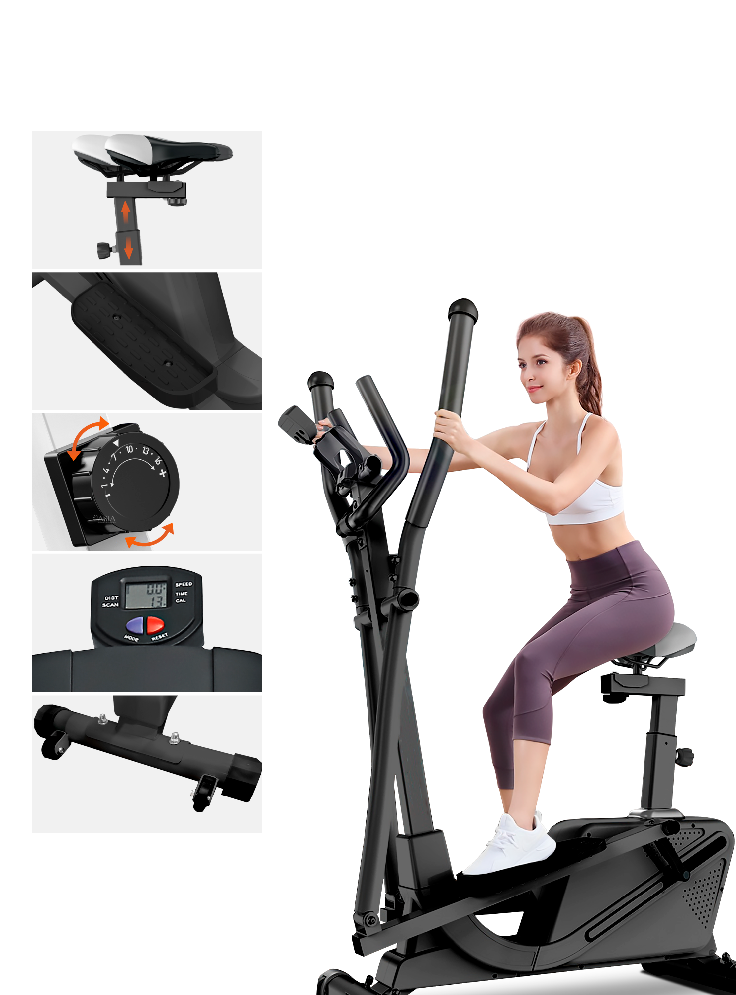 Eliptica PWRFitness Negra con Asiento-2