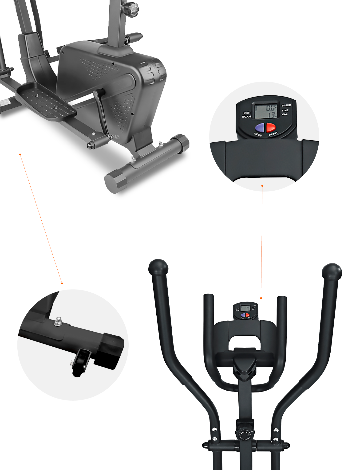 Eliptica PWRFitness Negra con Asiento-3