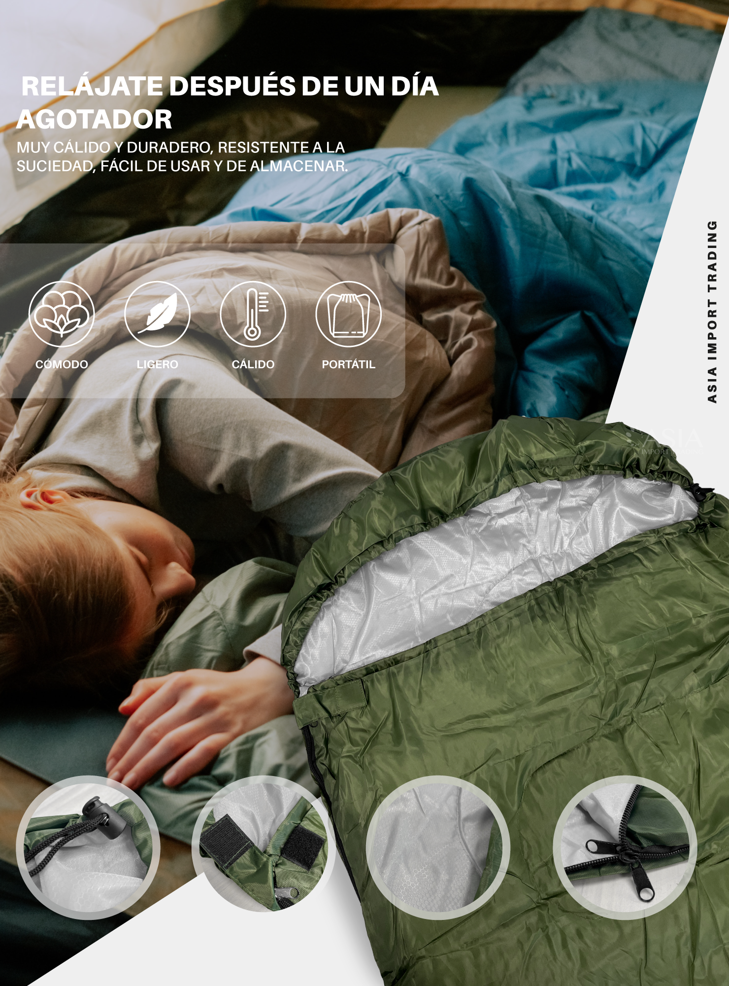 Saco de Dormir Extendible color Verde-1