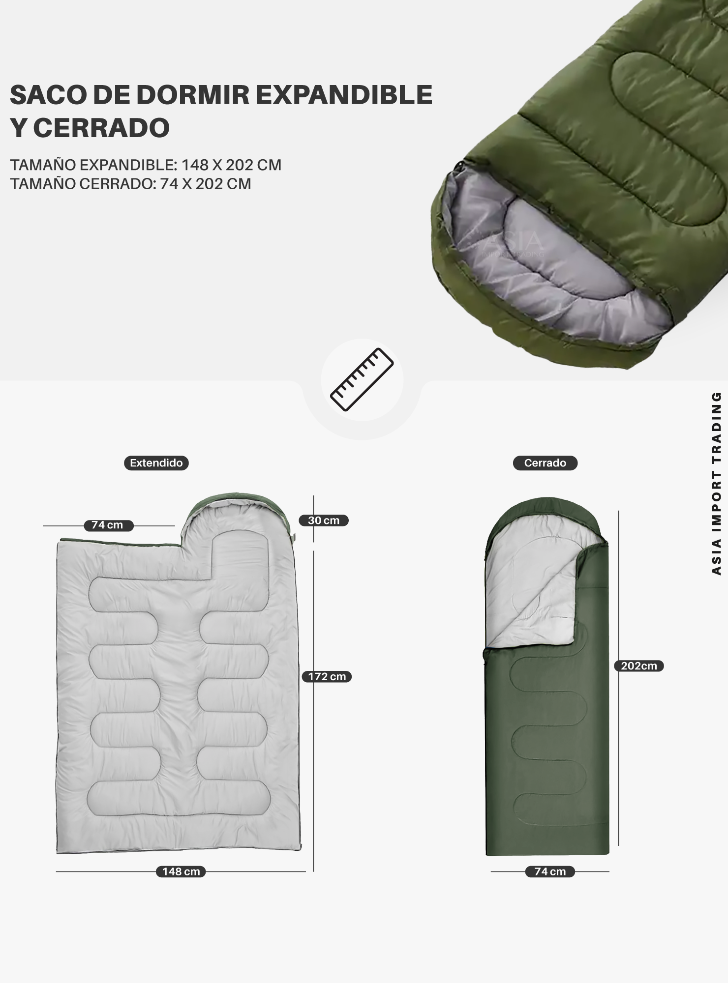 Saco de Dormir Extendible color Verde-3