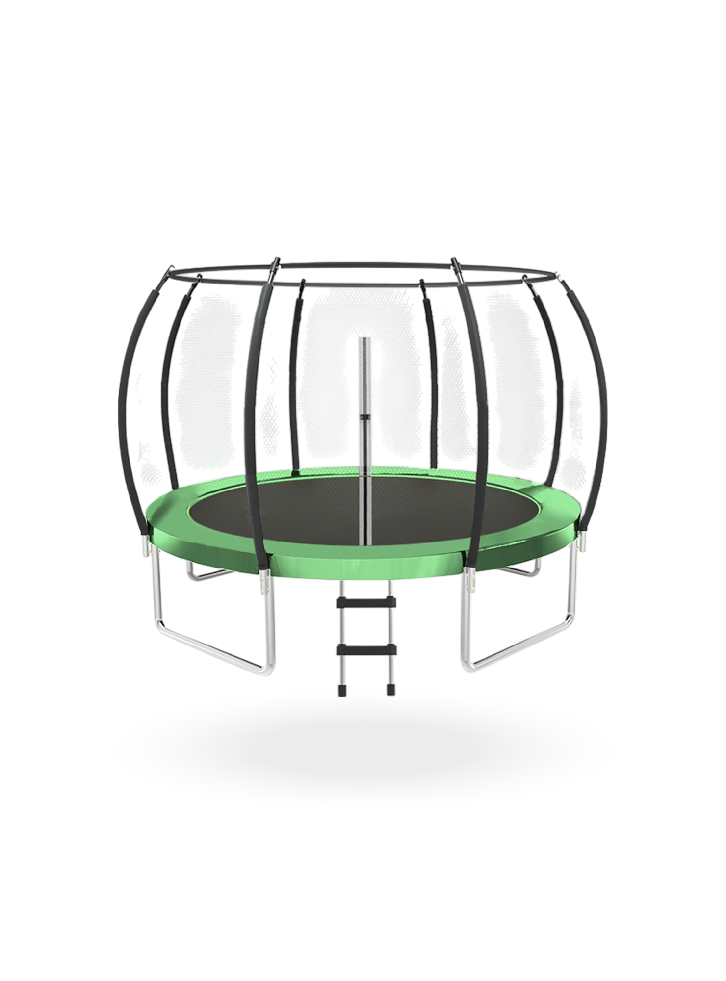 Cama Elastica con malla y Escalera 2.44 mt Verde PWRFitness-0